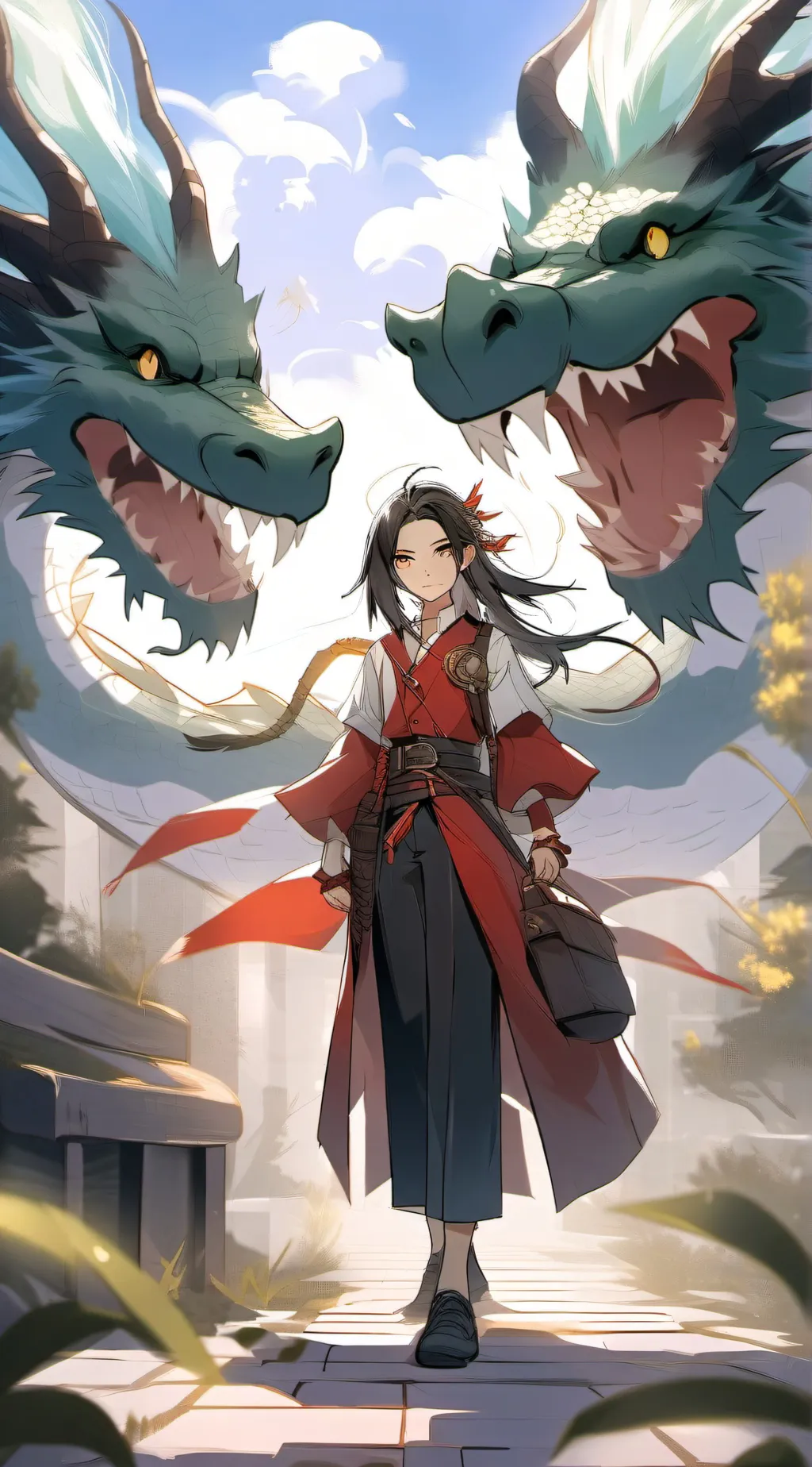 ai character: dragon school background