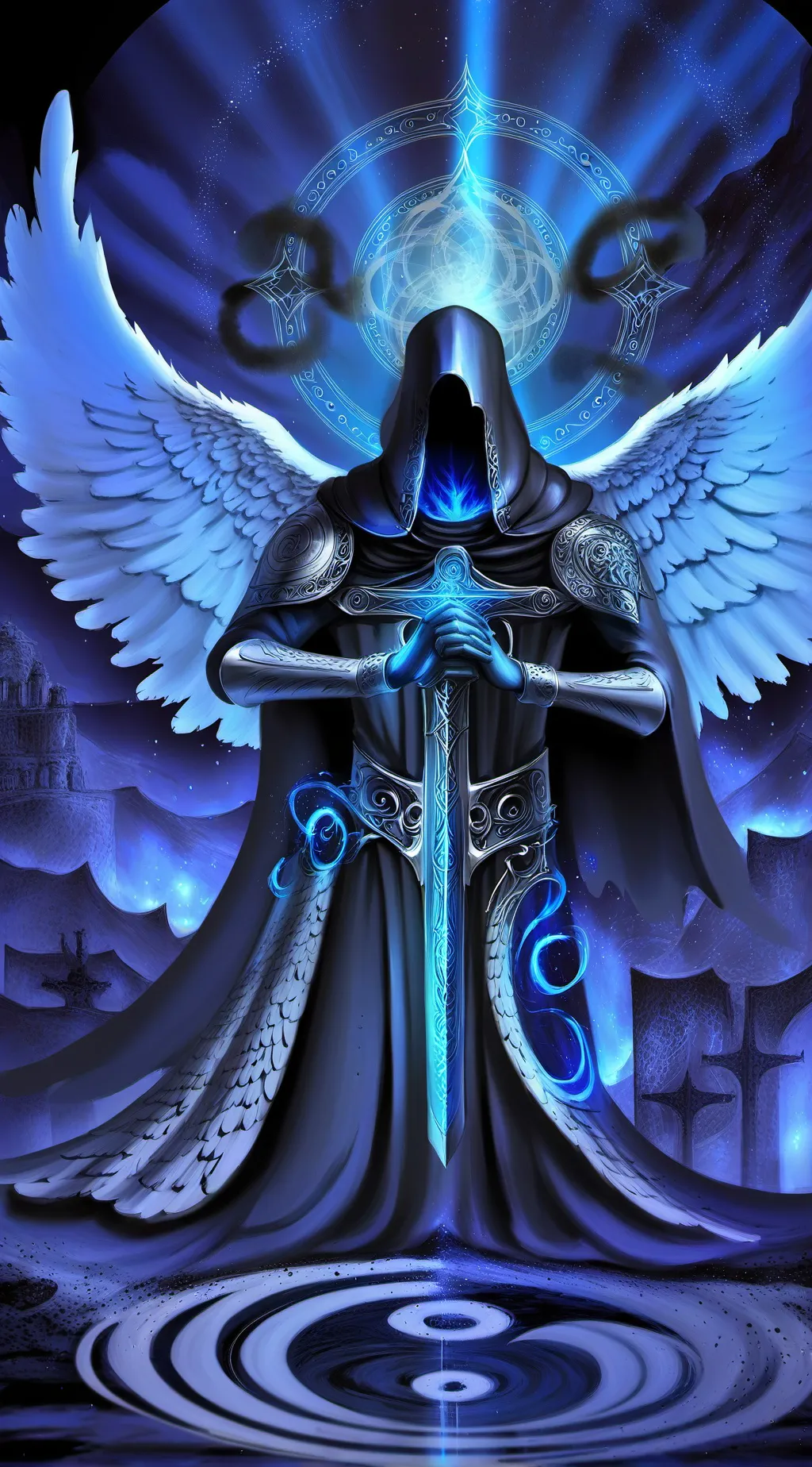 ai character: dark angel background