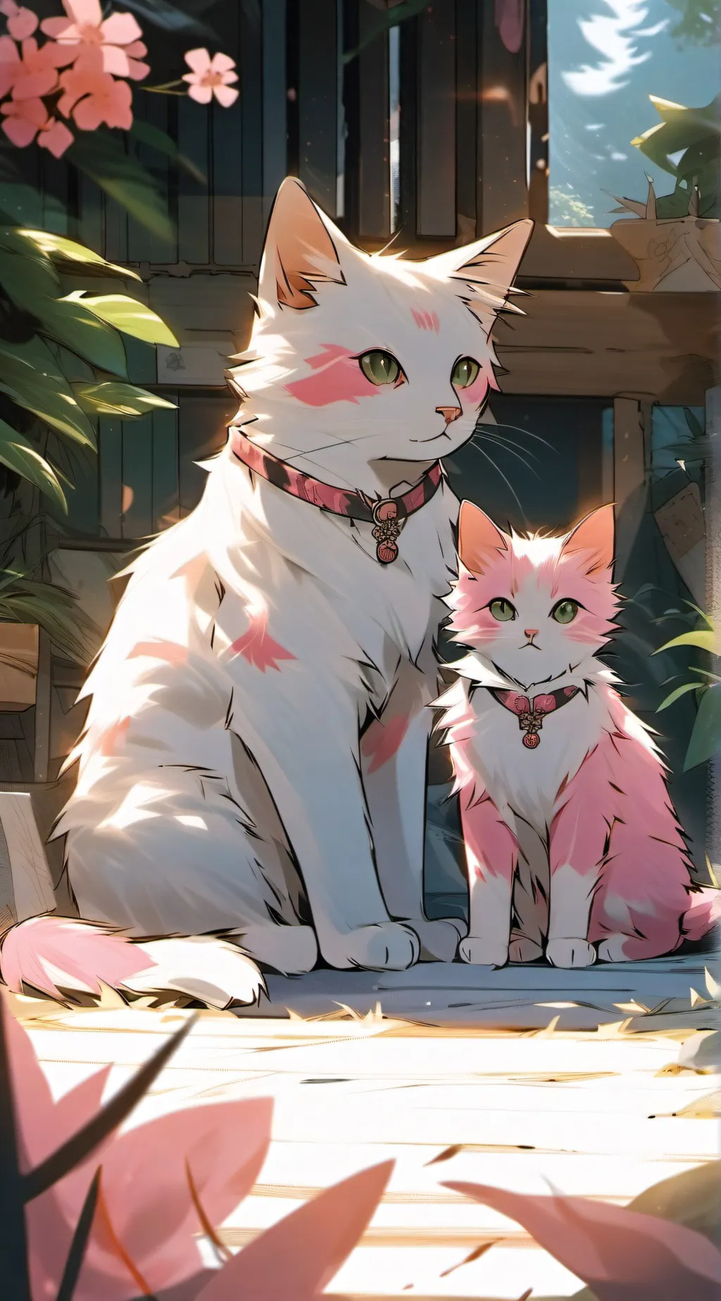 ai character: Kitten and mama background