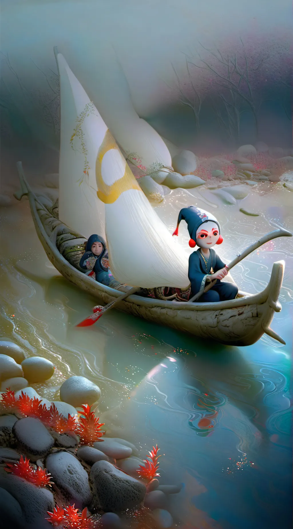 ai character: pomni and jax sus background