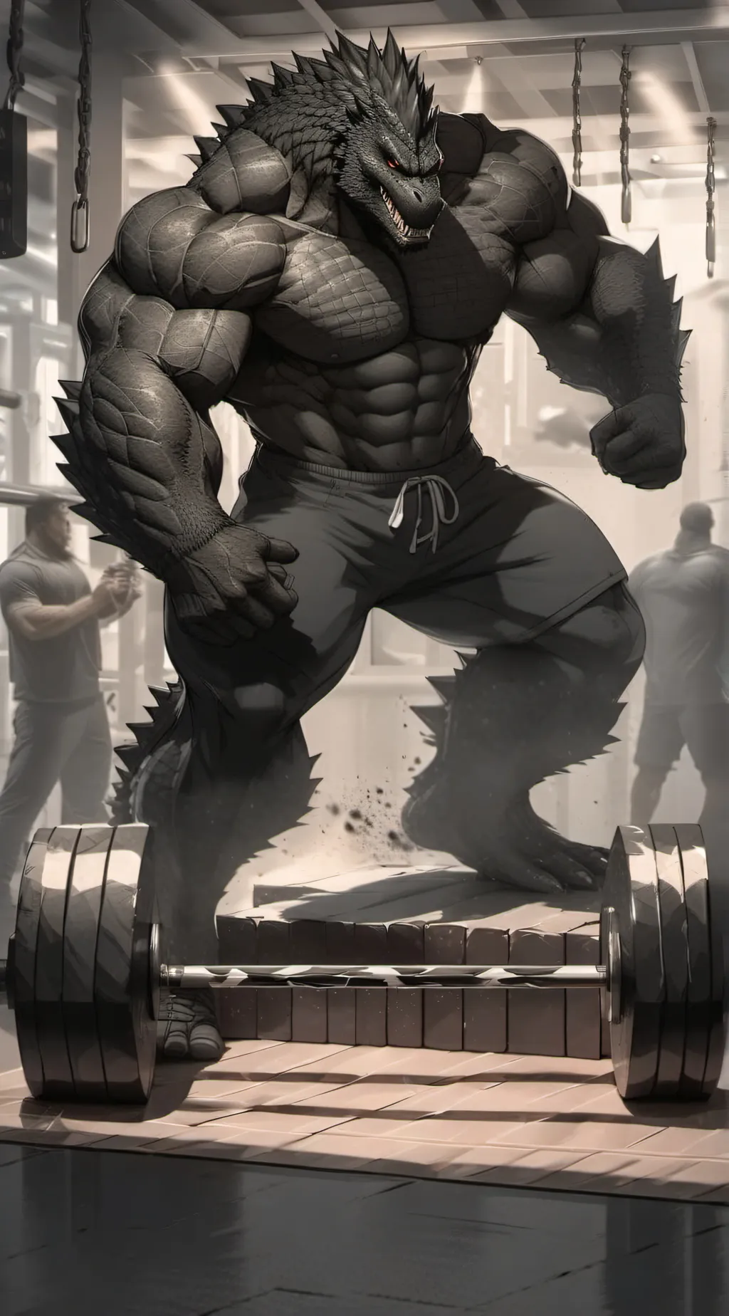 ai character: Godzilla background