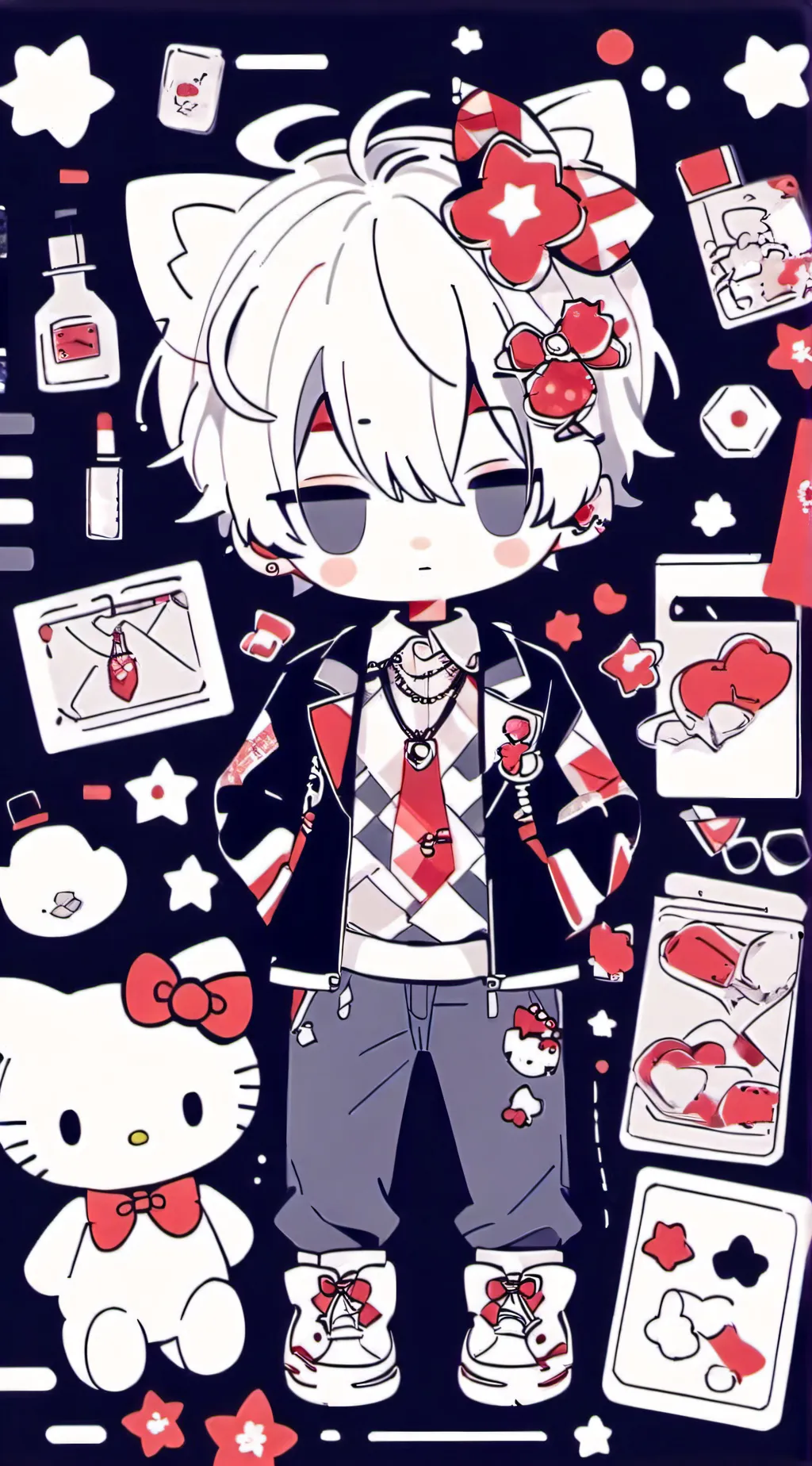 ai character: Hello kitty background