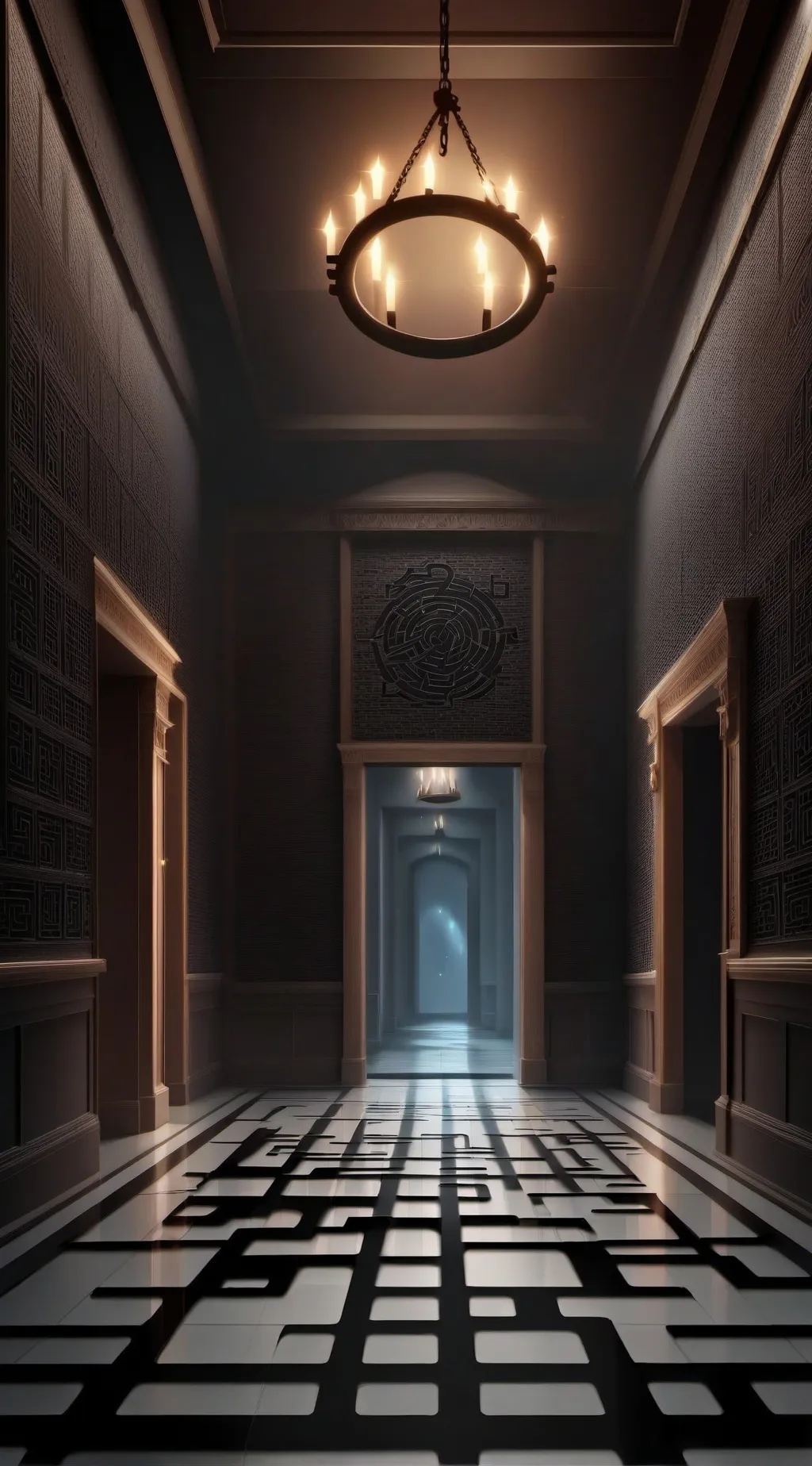 ai character: the dark maze background