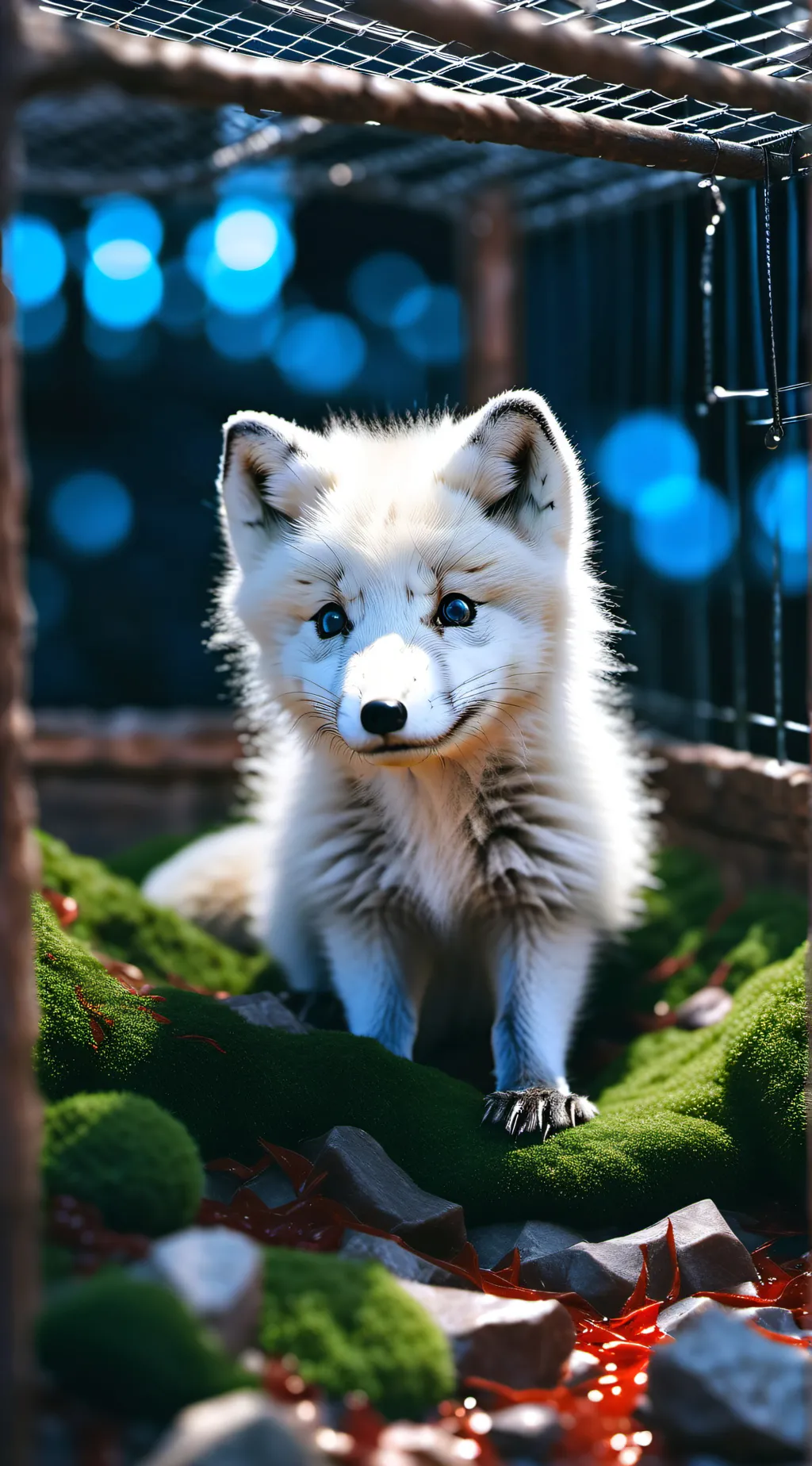 ai character: cub in pet store background