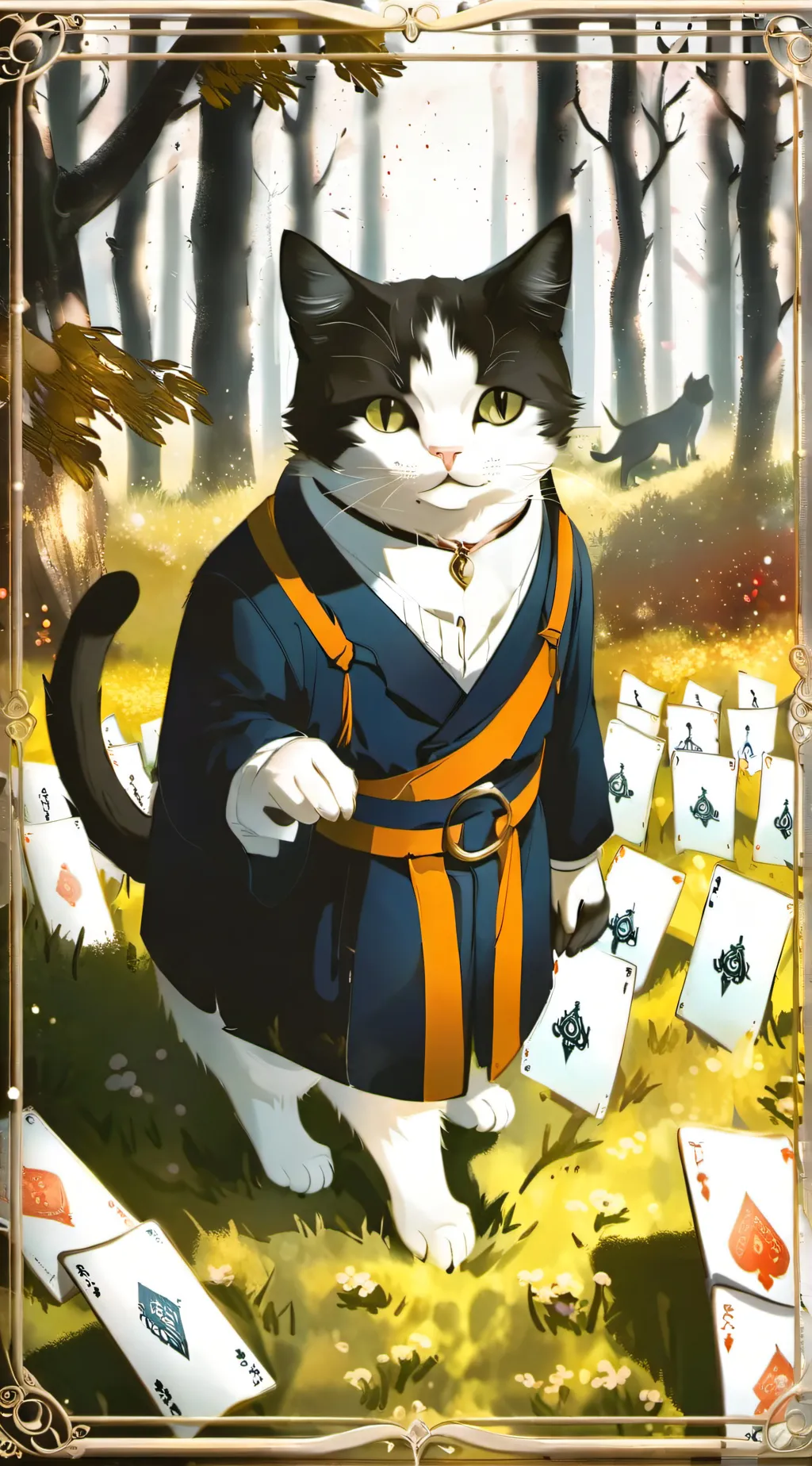 ai character: uno cat  background