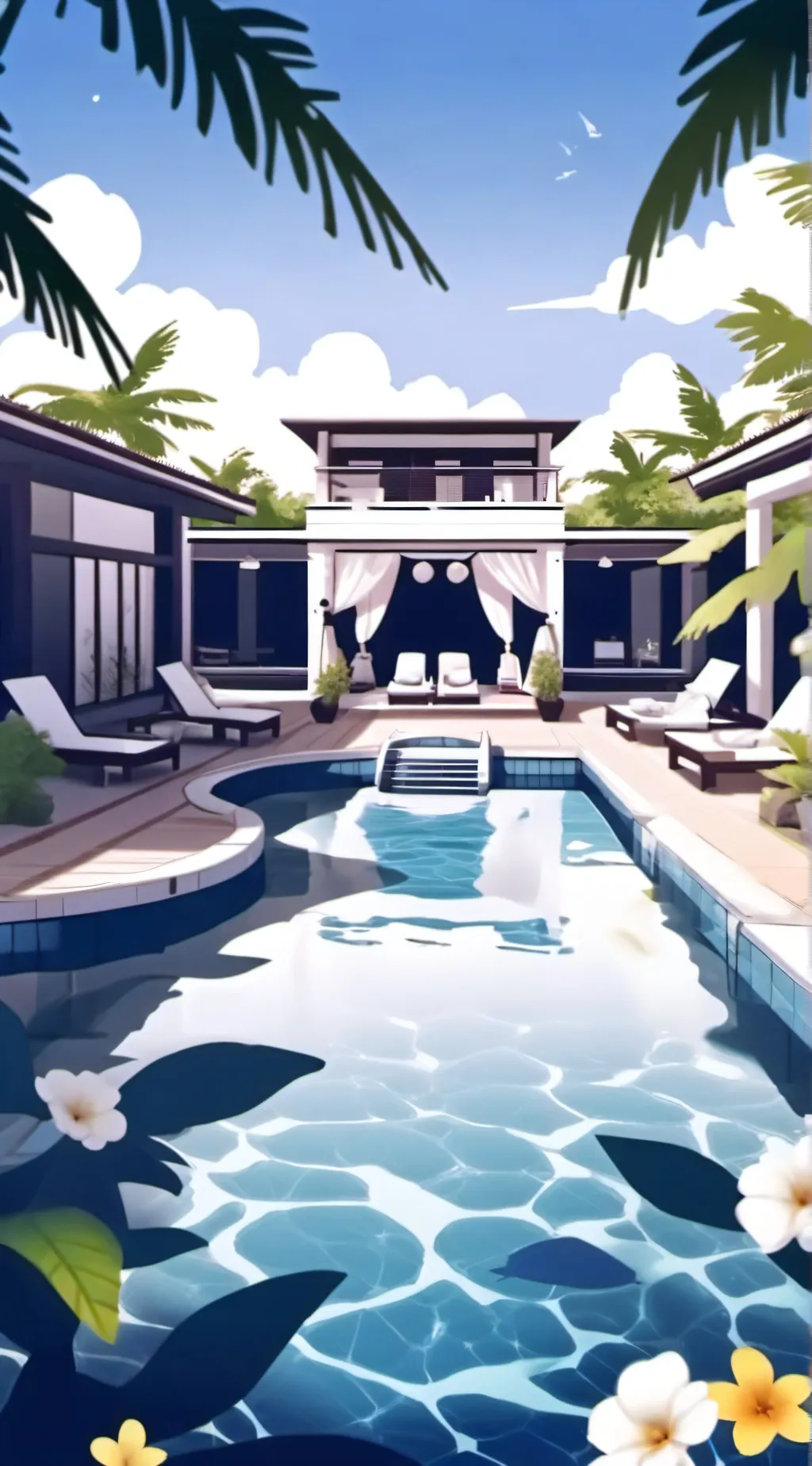 ai character: FPE (pool party) background