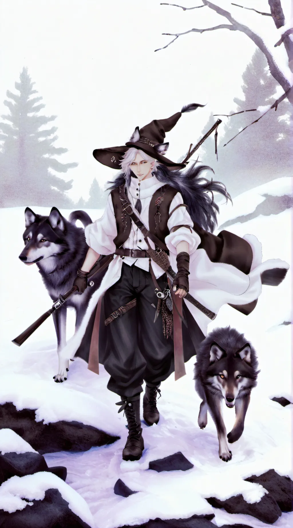 ai character: wolf hunter  background