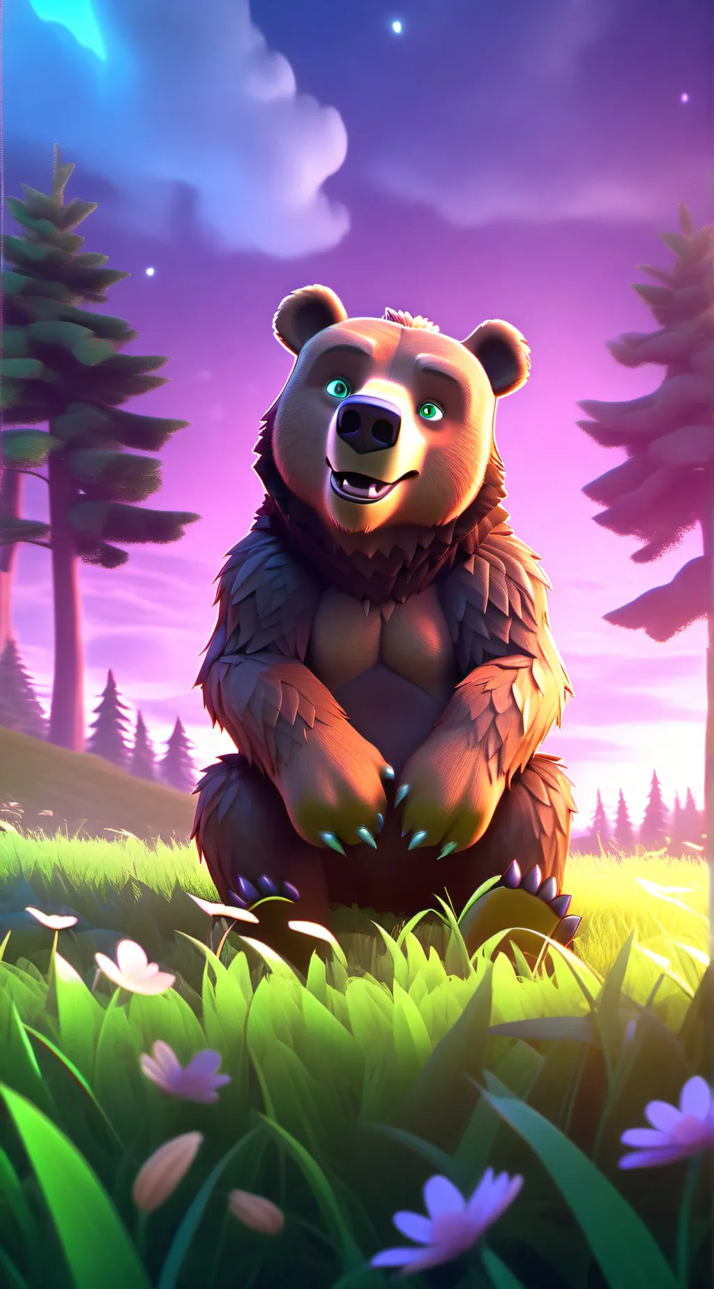 ai character: Lavender background