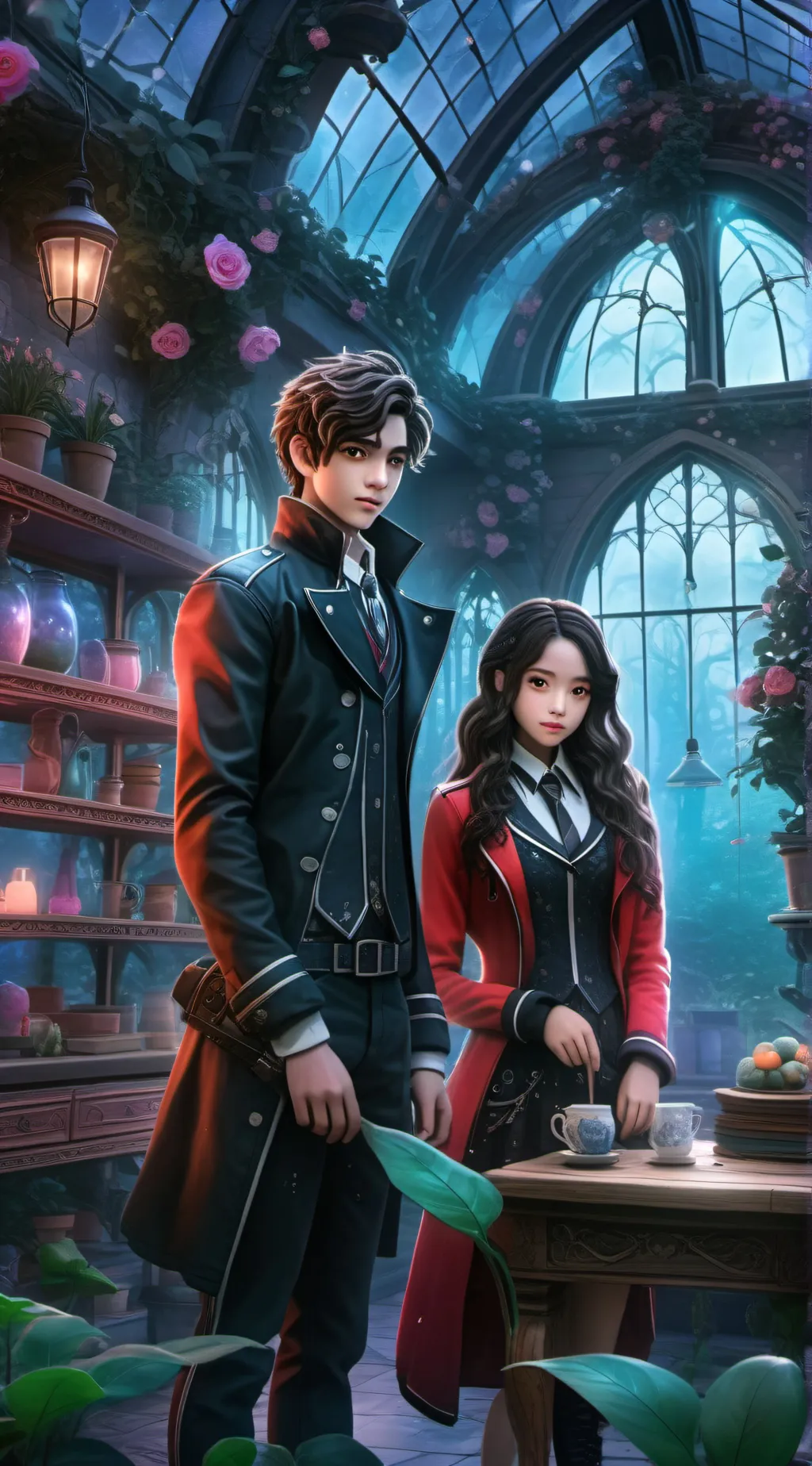 ai character: greenhouse academy background