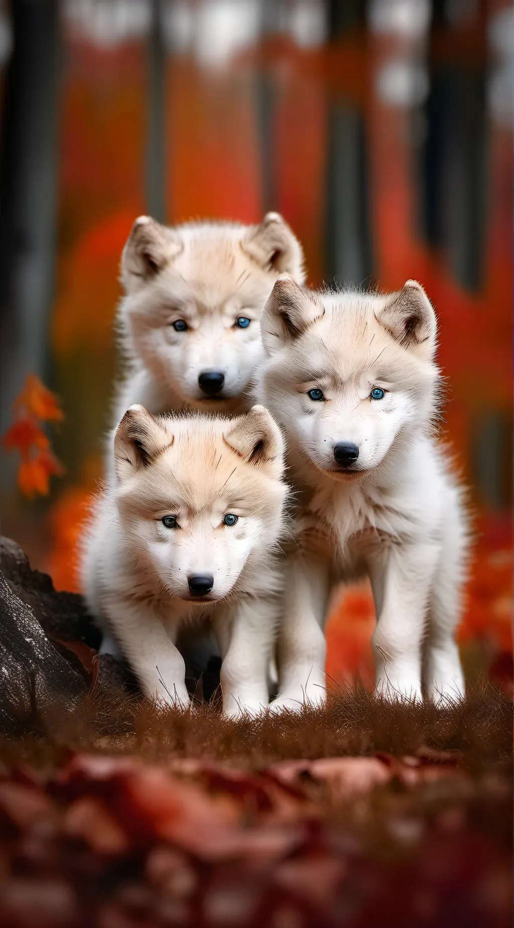 ai character: 3 Wolf Pups background