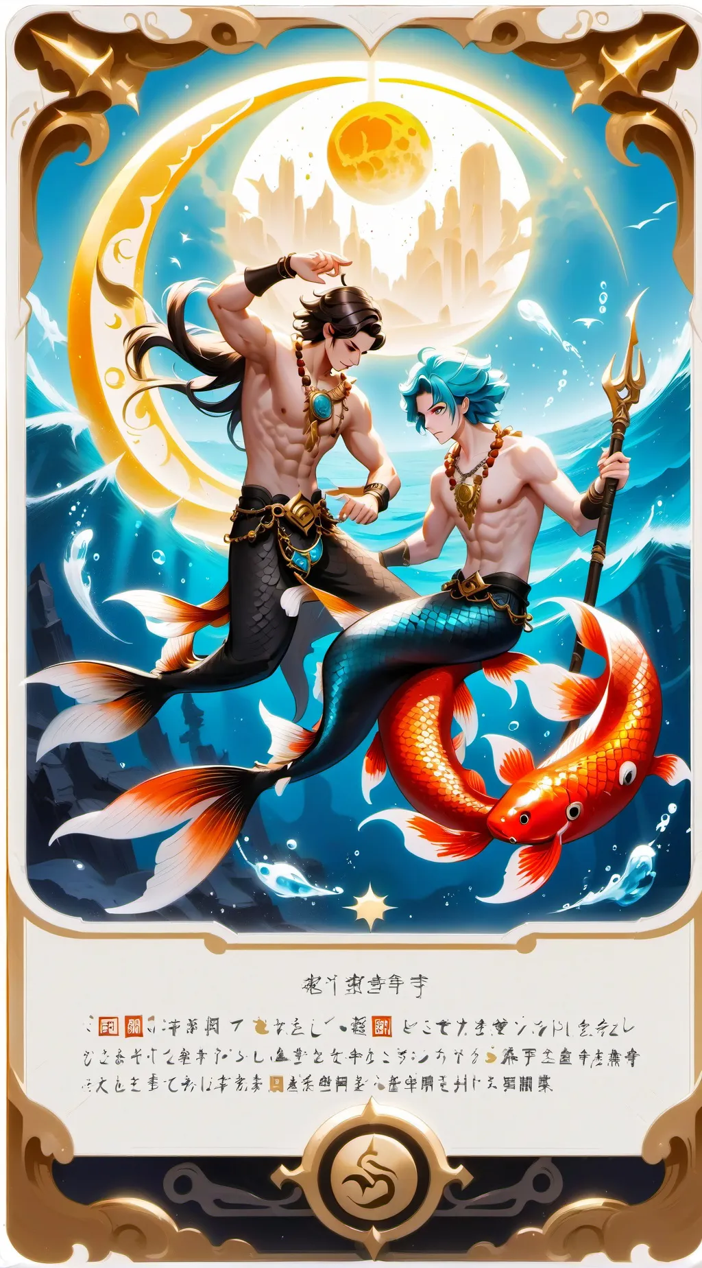 ai character: sun moon mermans background