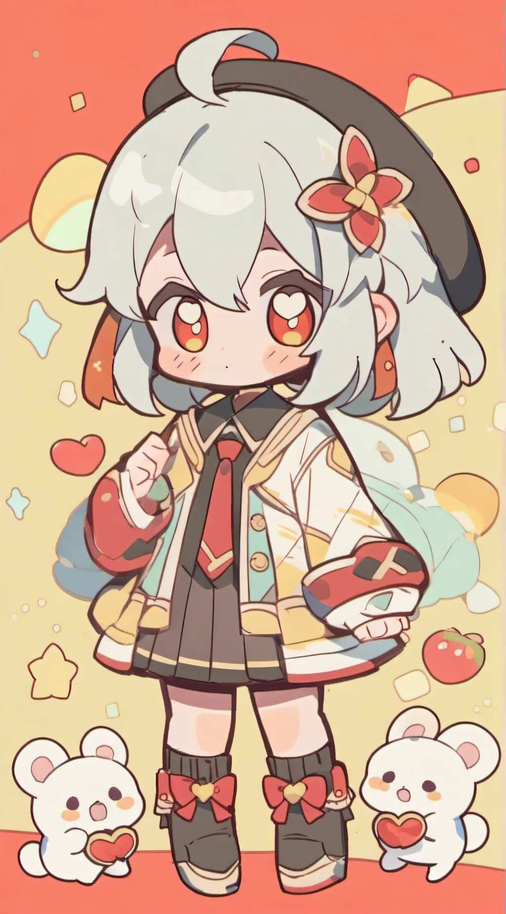 ai character: black x red  background