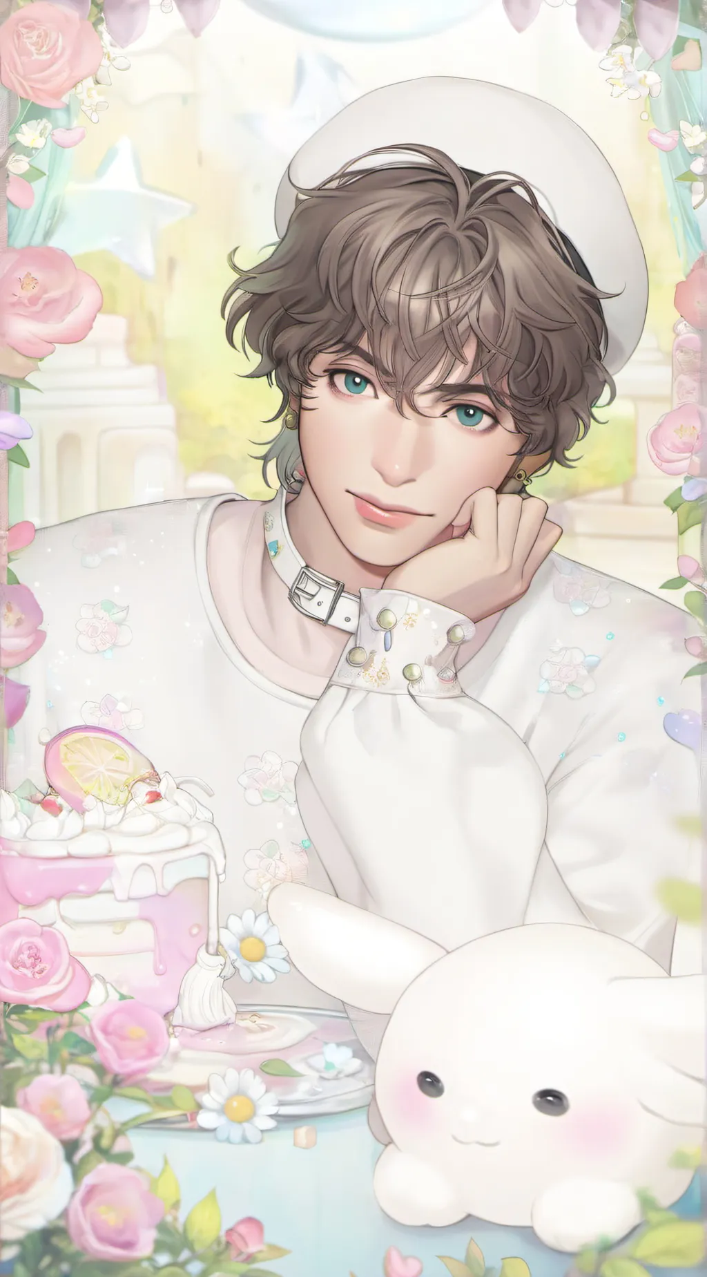 ai character: Lucus pastel background