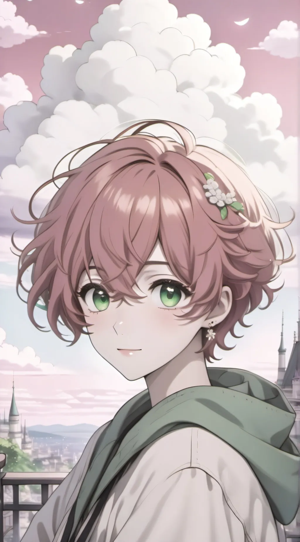 ai character: Rainbow background