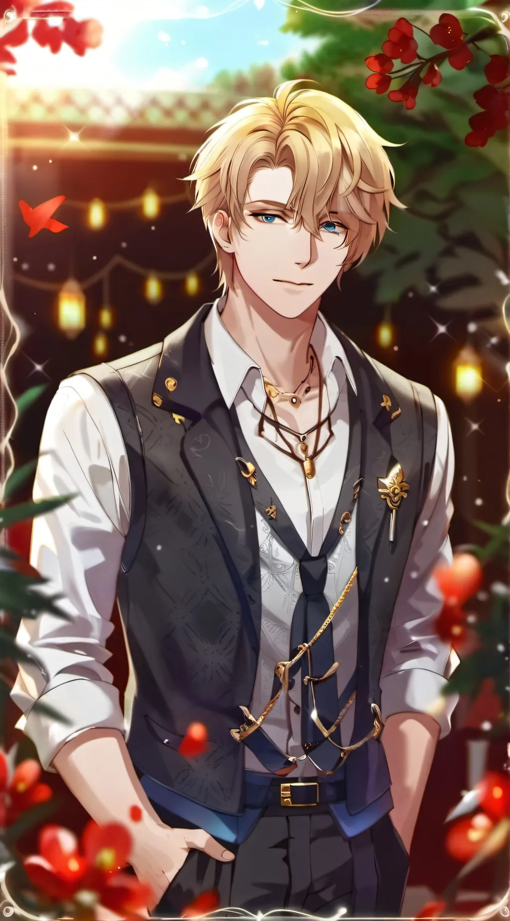 ai character: Aqua~ background