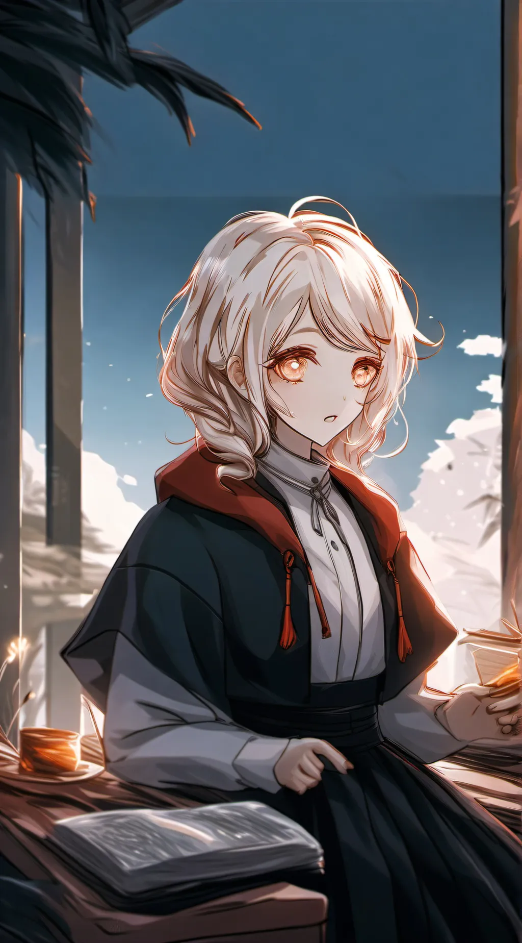 ai character: peach background