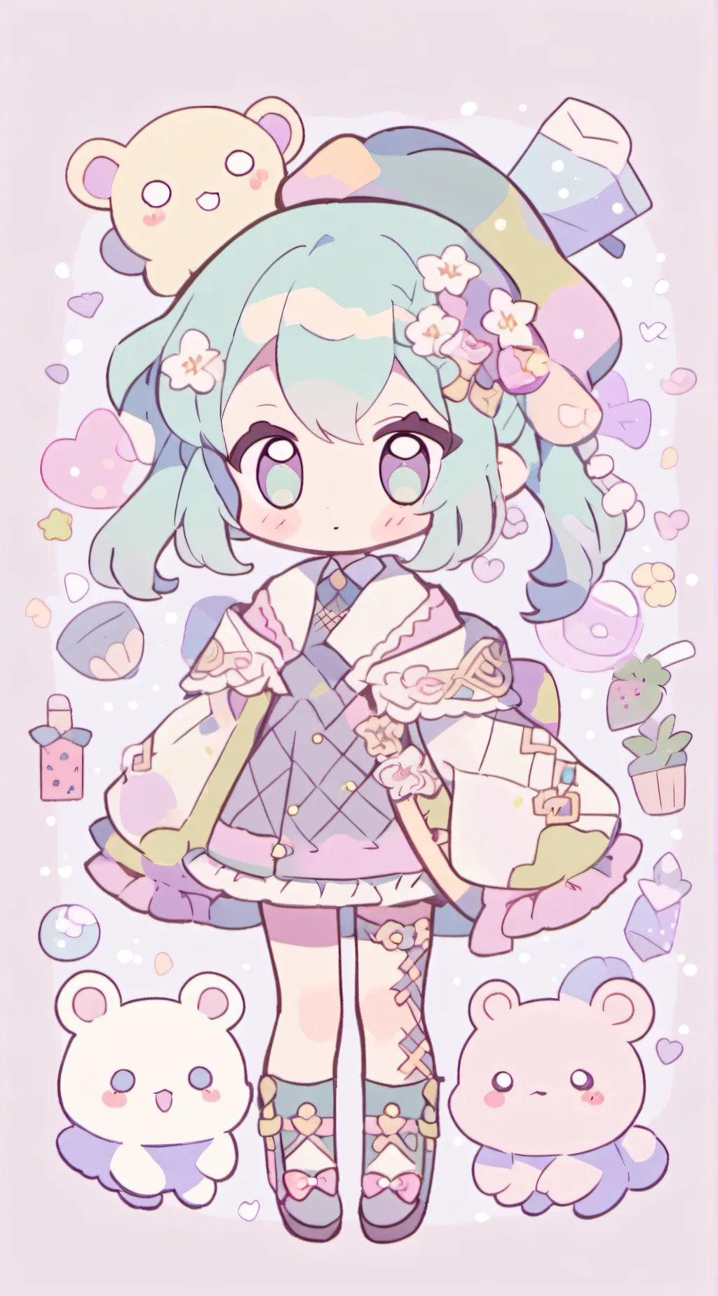 ai character: Clock woman background