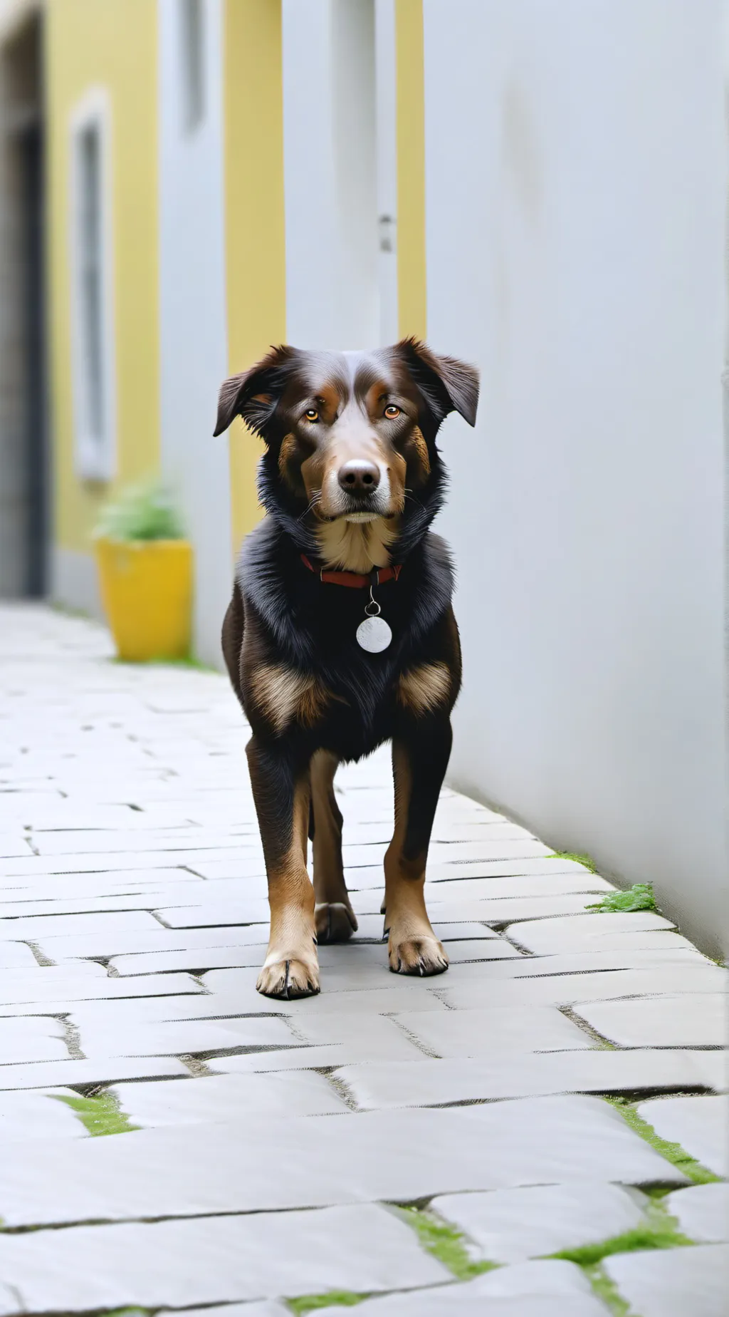 ai character: stray dog background