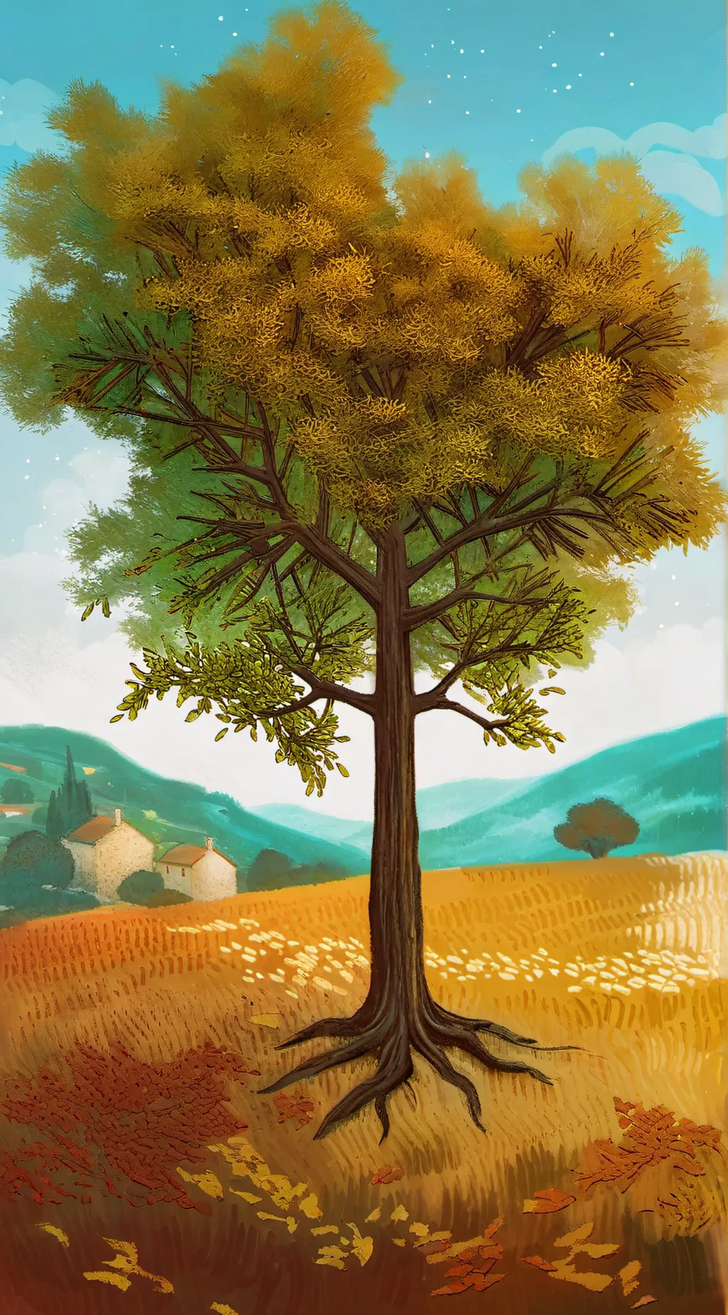 ai character: tree background