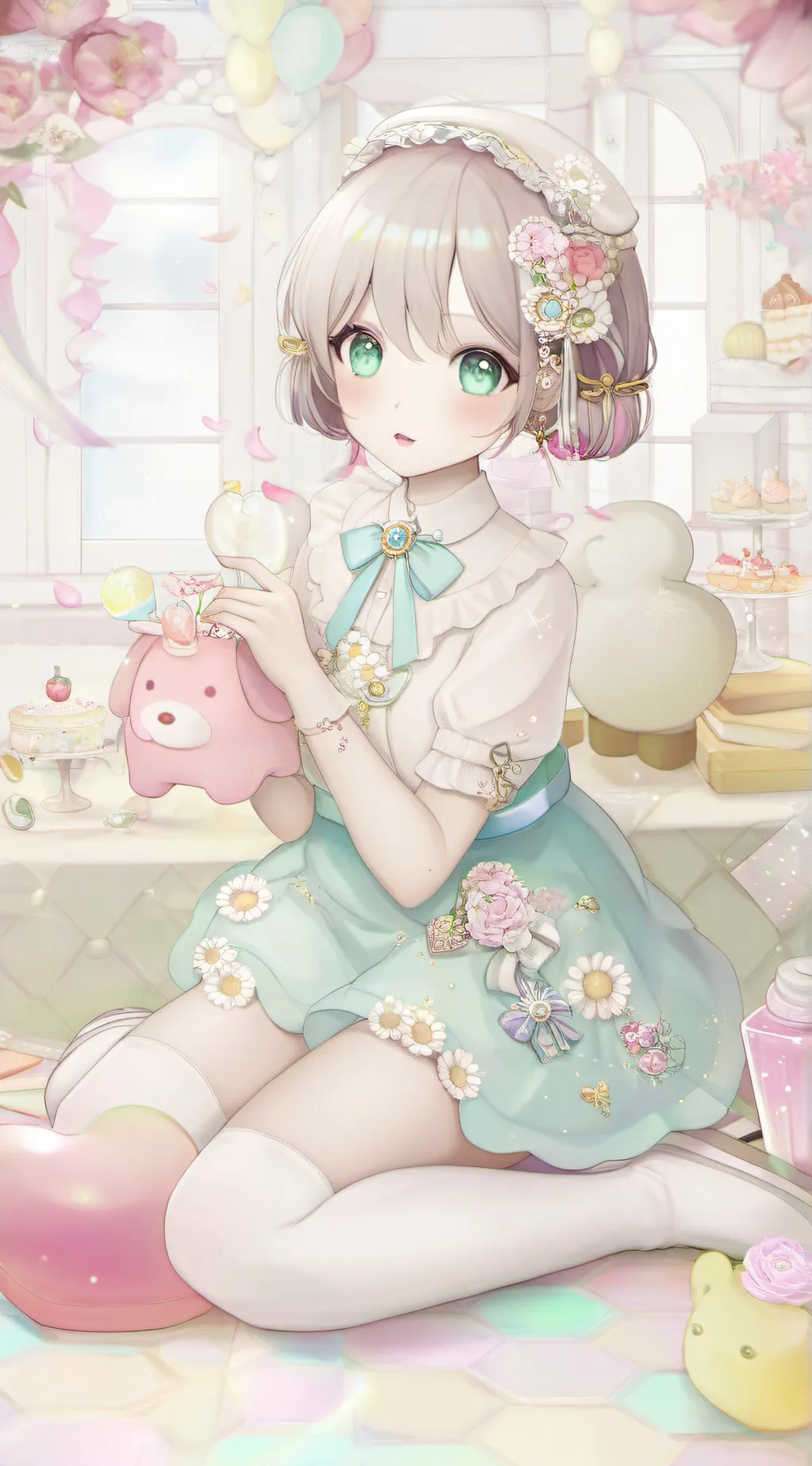 ai character: Leah pastel background