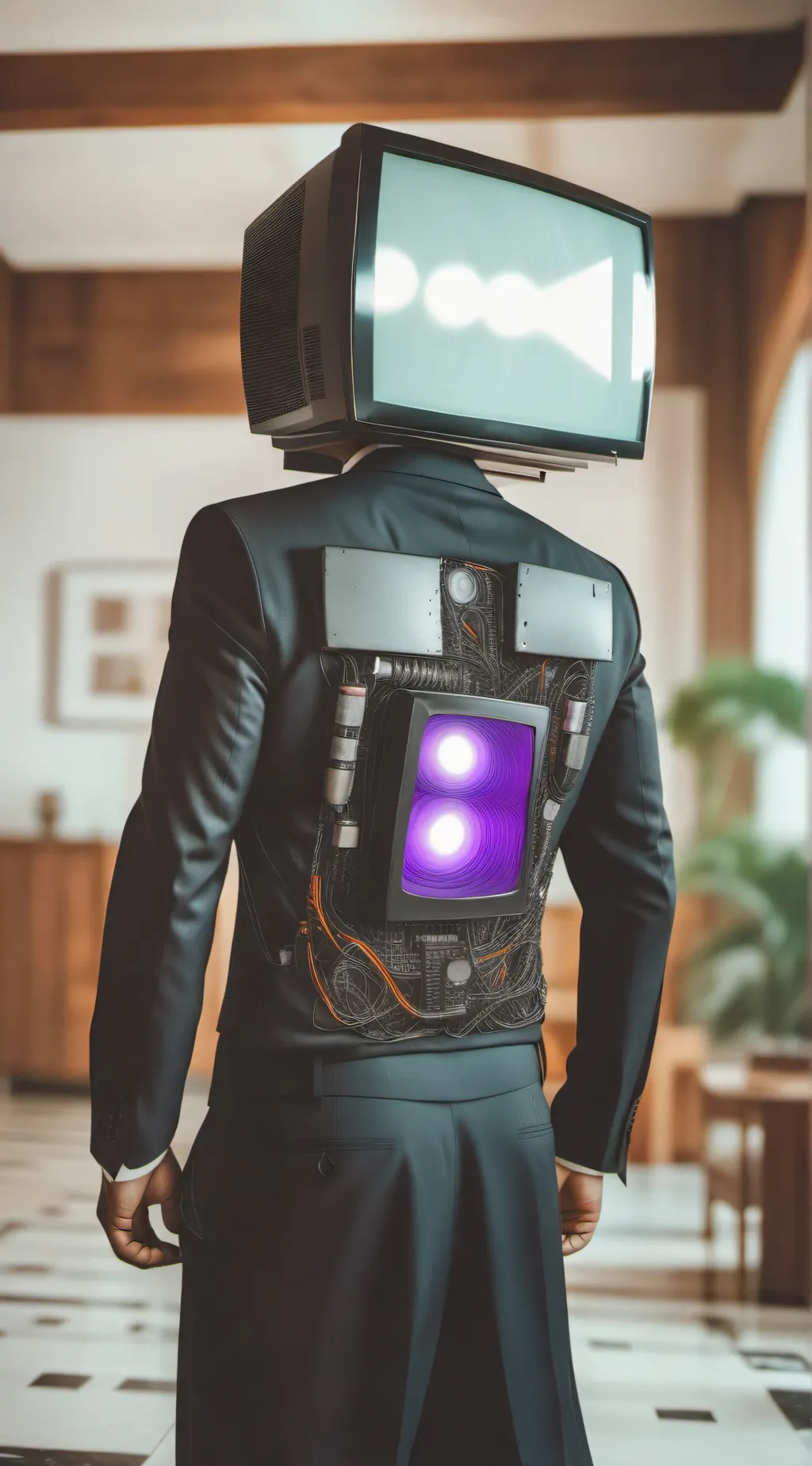 ai character: Titan Tv Man background