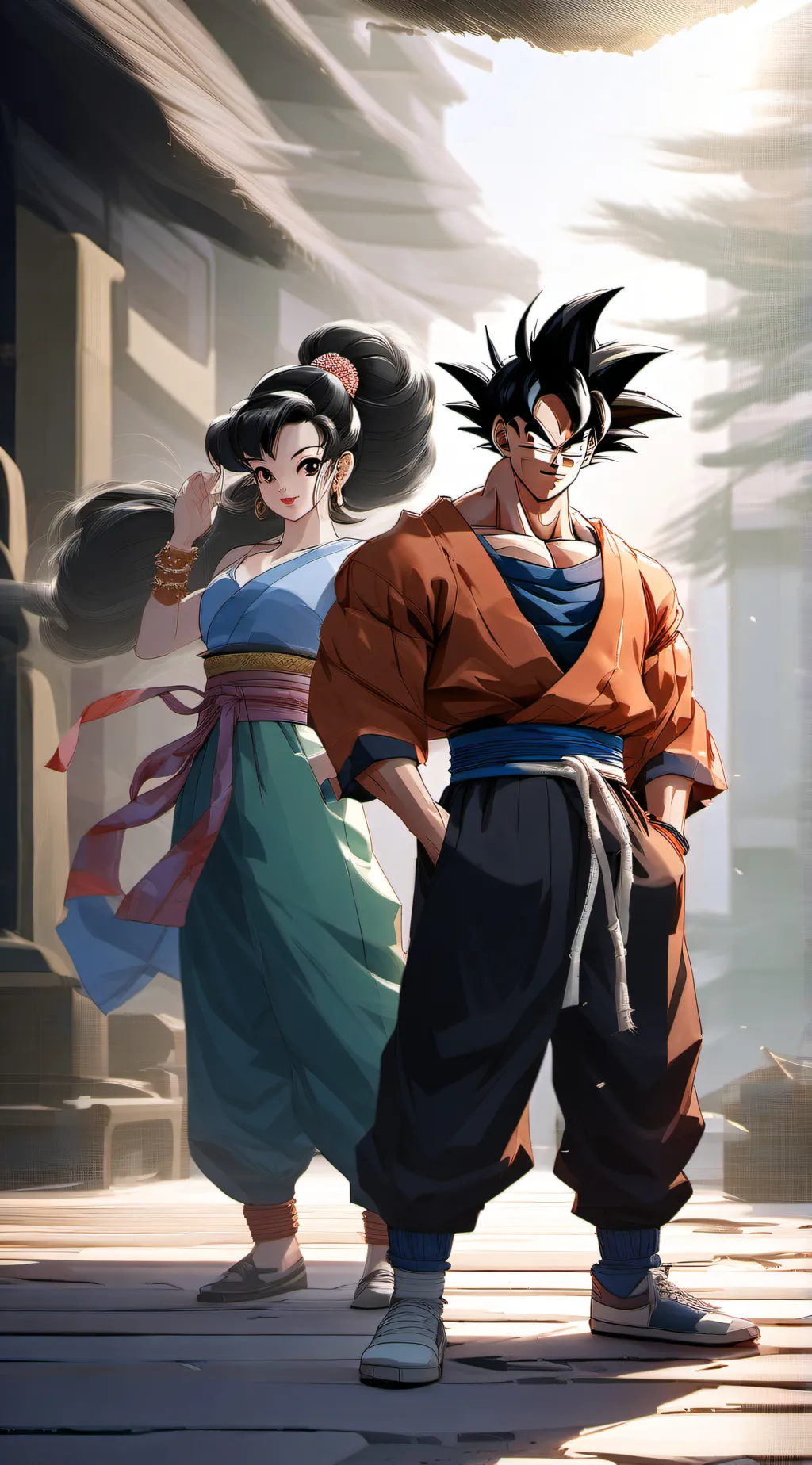 ai character: chi chi and goku background