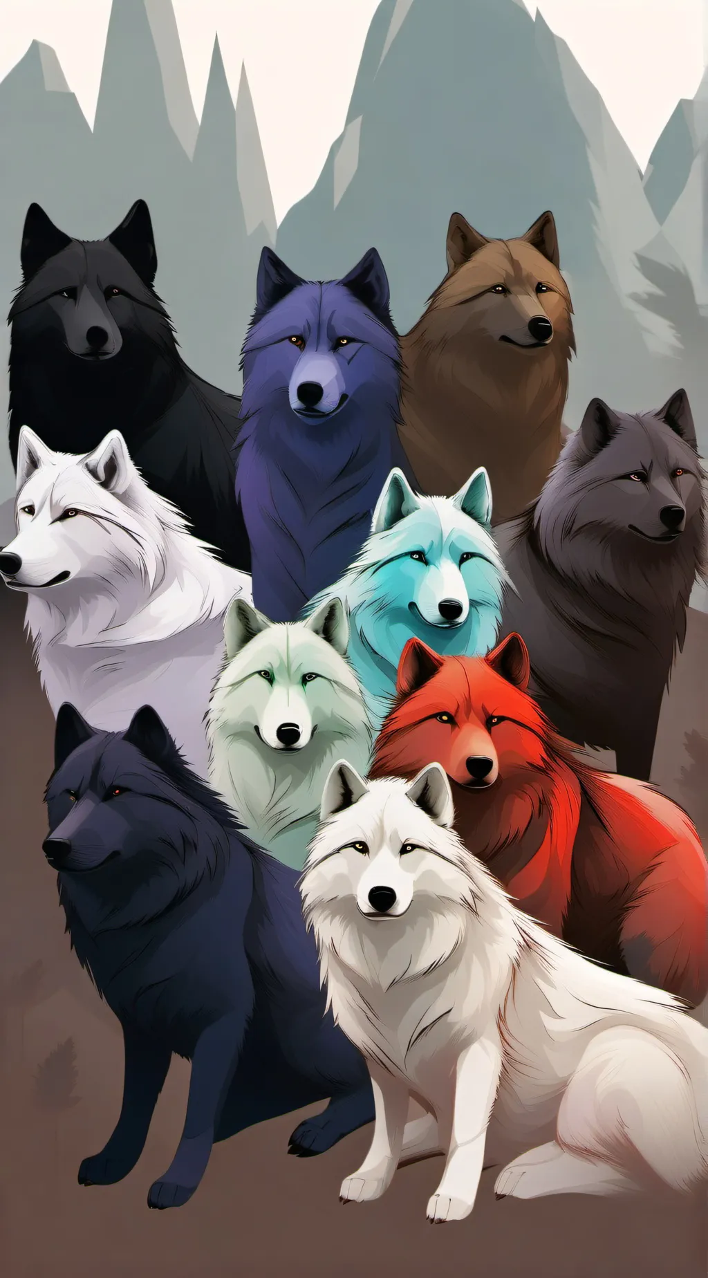 ai character: the 9 elementwolfs background