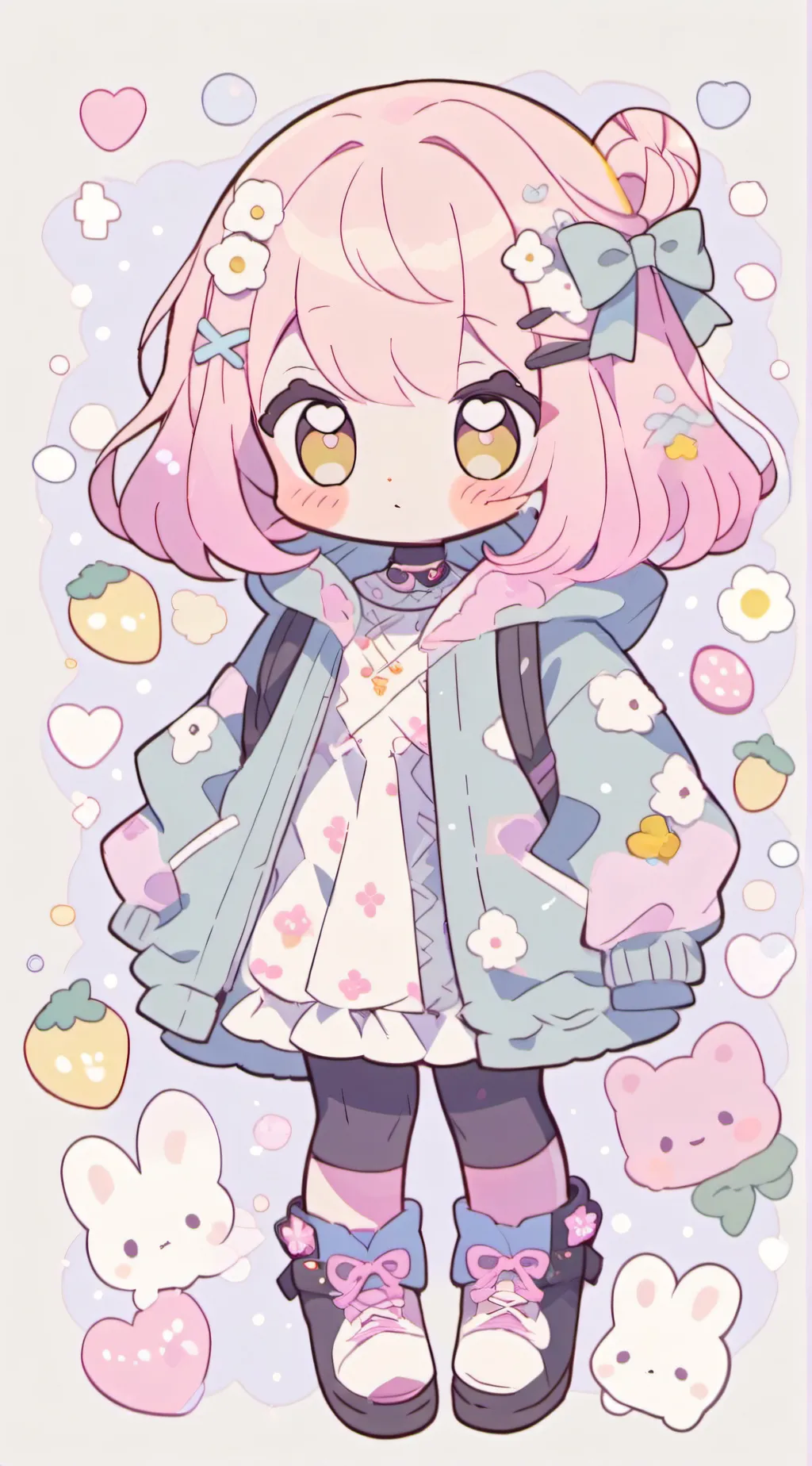 ai character: Baby rainbow  background