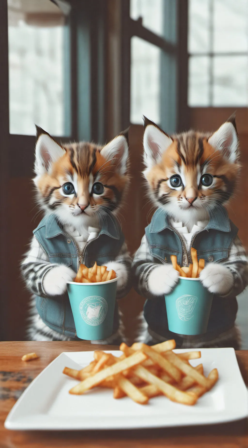 ai character: kitten fries background