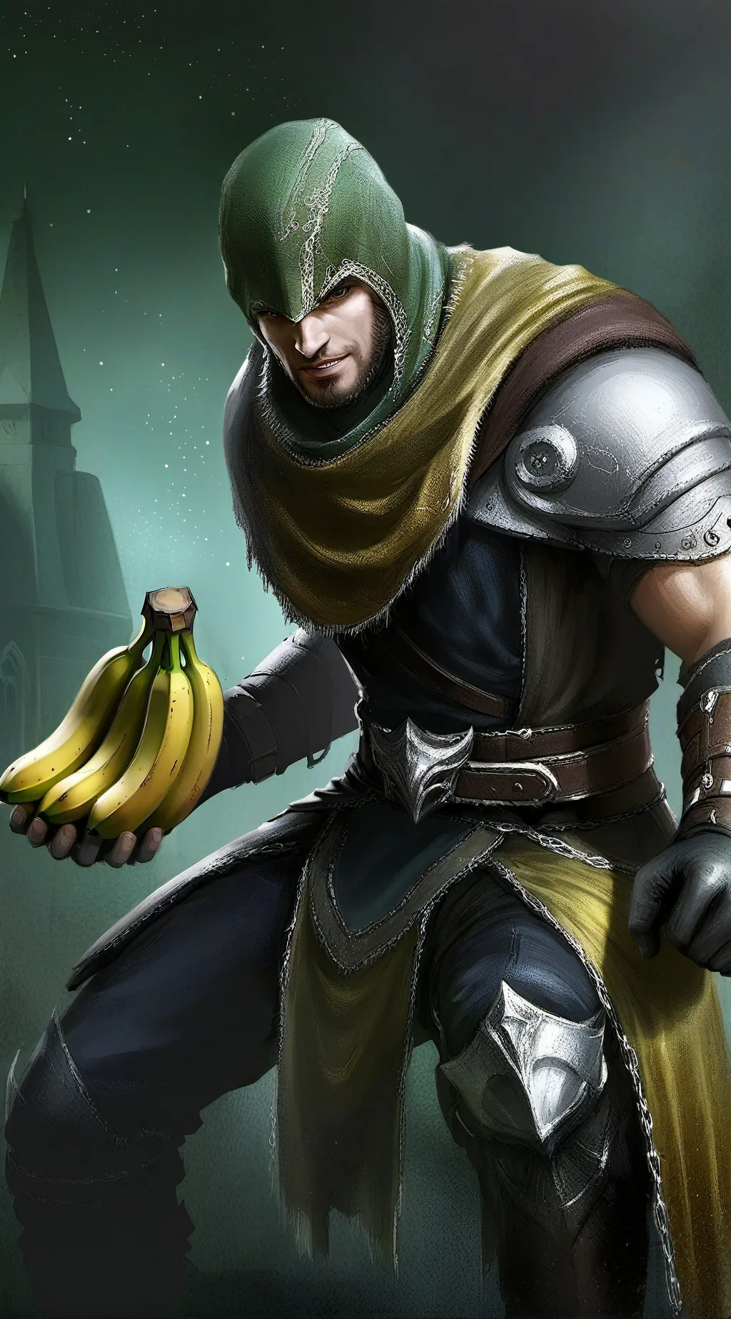 ai character: banana man background