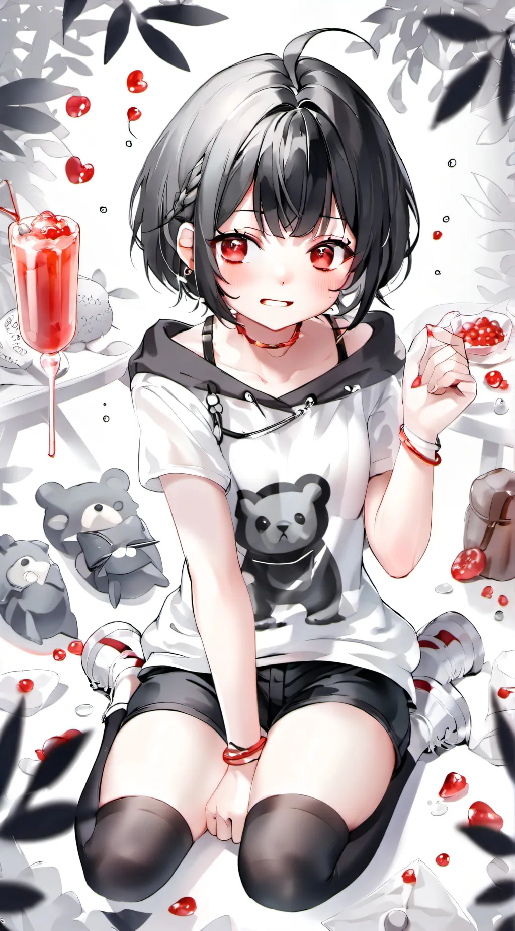 ai character: crybaby but ash background