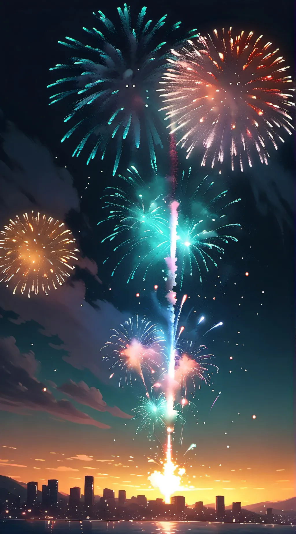 ai character: Firework background