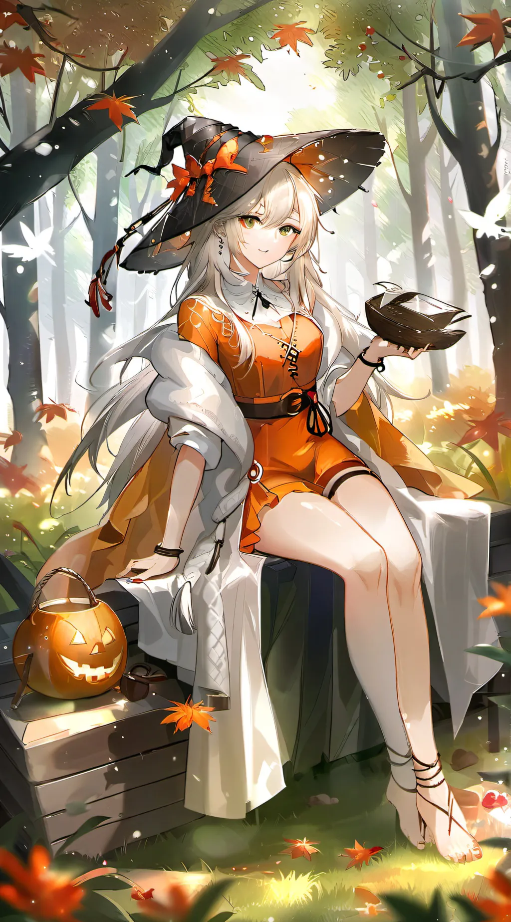 ai character: Halloween Girl background
