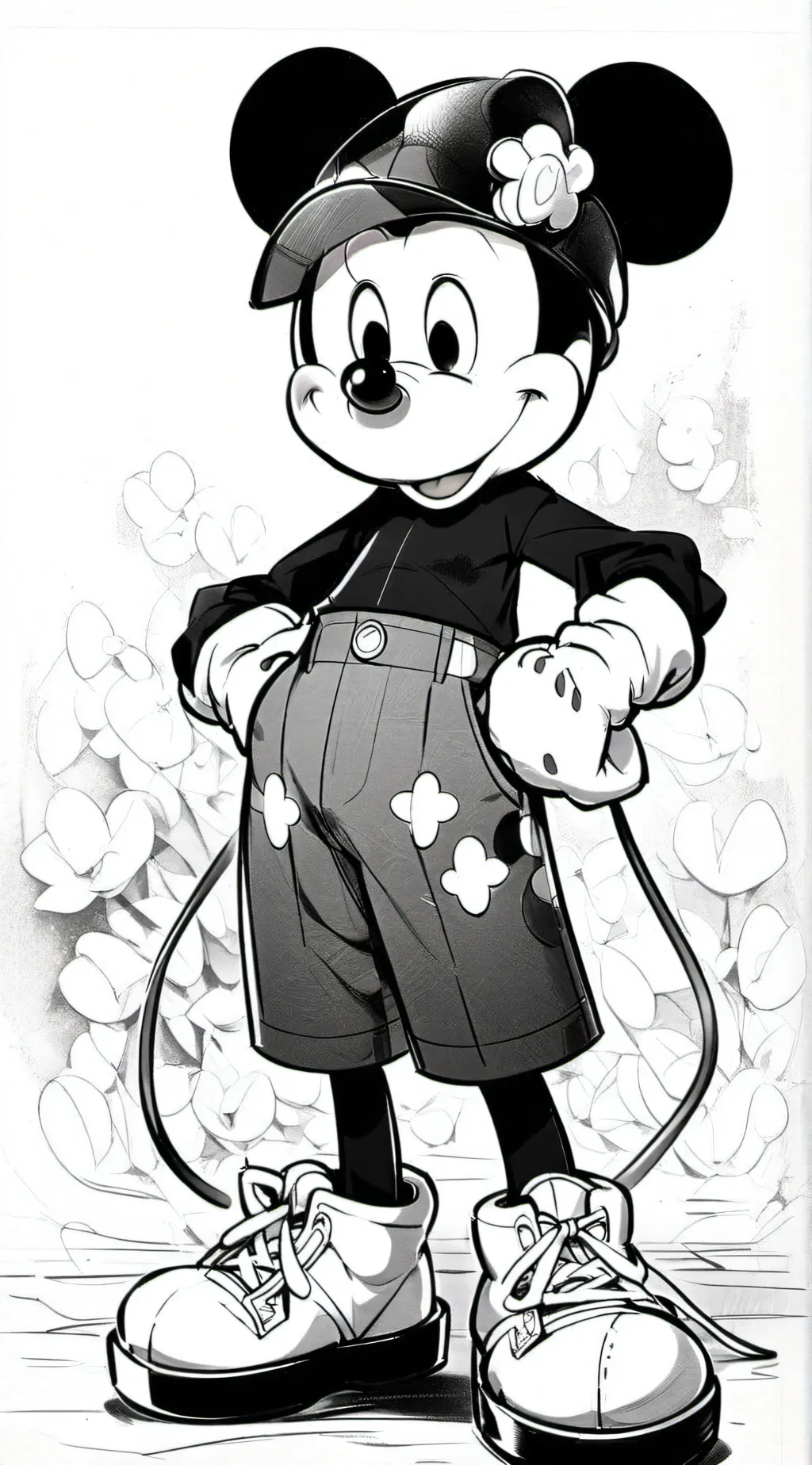 ai character: Mickey Mouse background