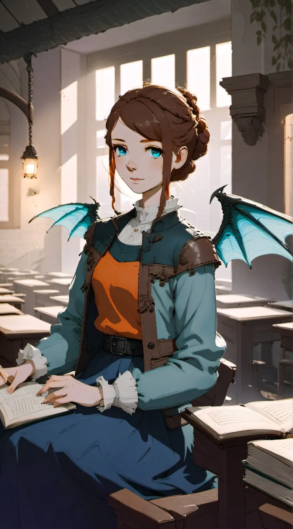 ai character: Delphine  background