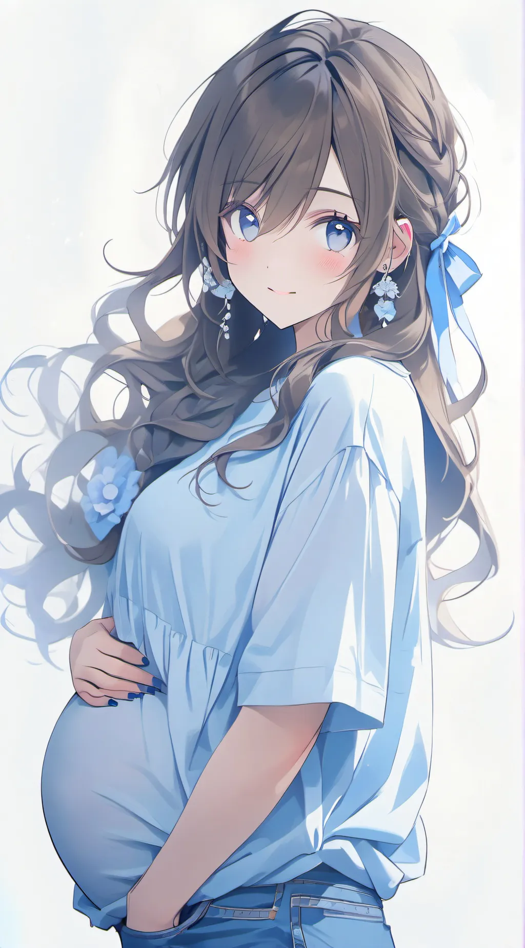 ai character: cute pregnant girl background