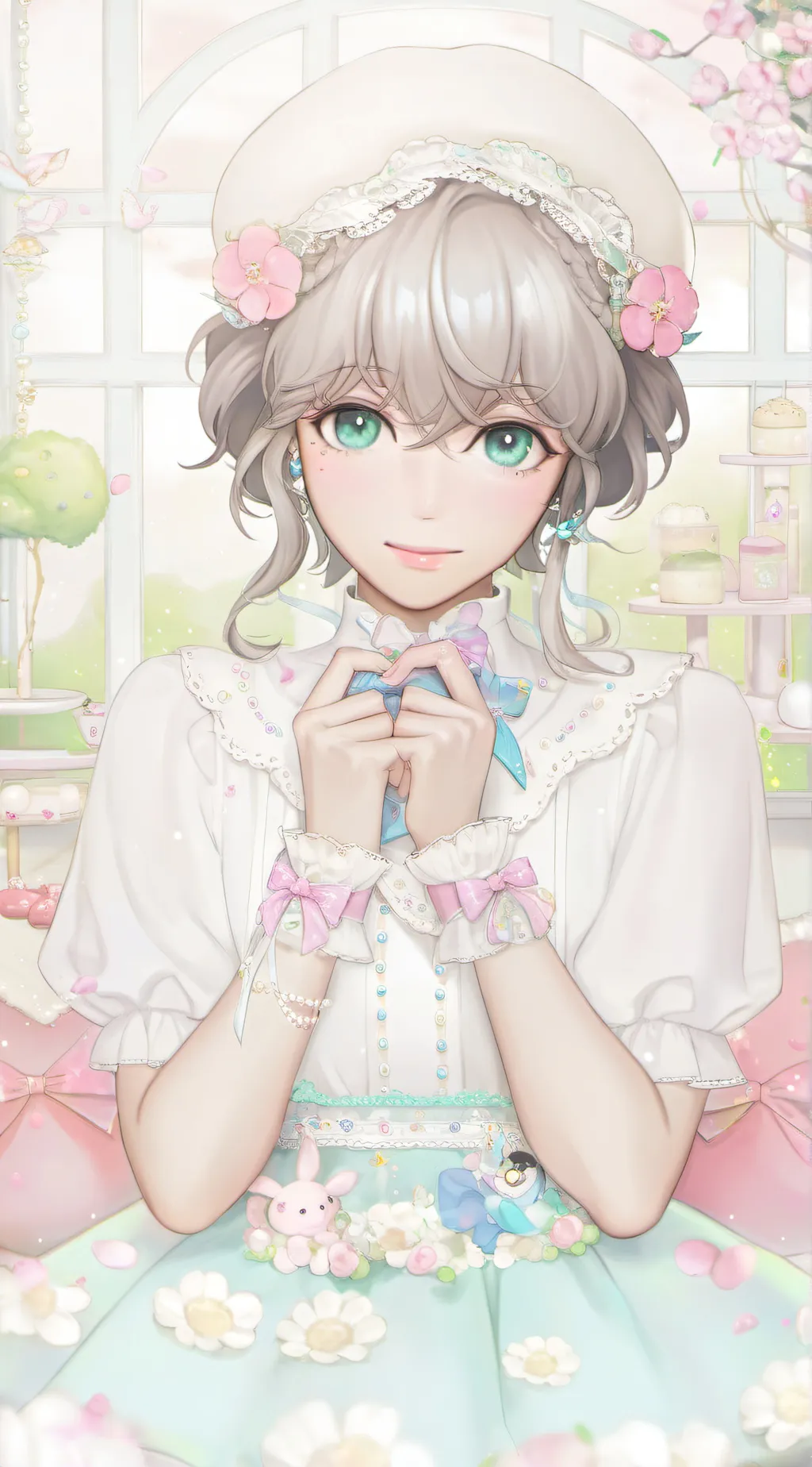 ai character: Lola Pastel background