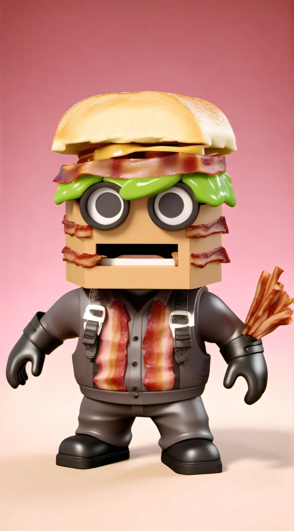 ai character: Toxic bacon background