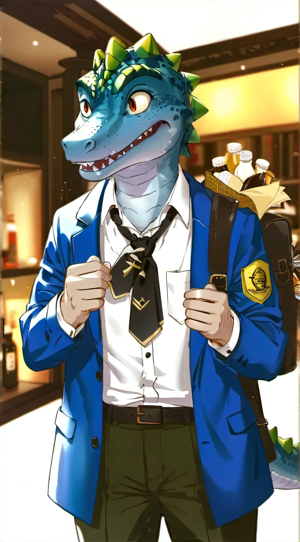 ai character: Blue background