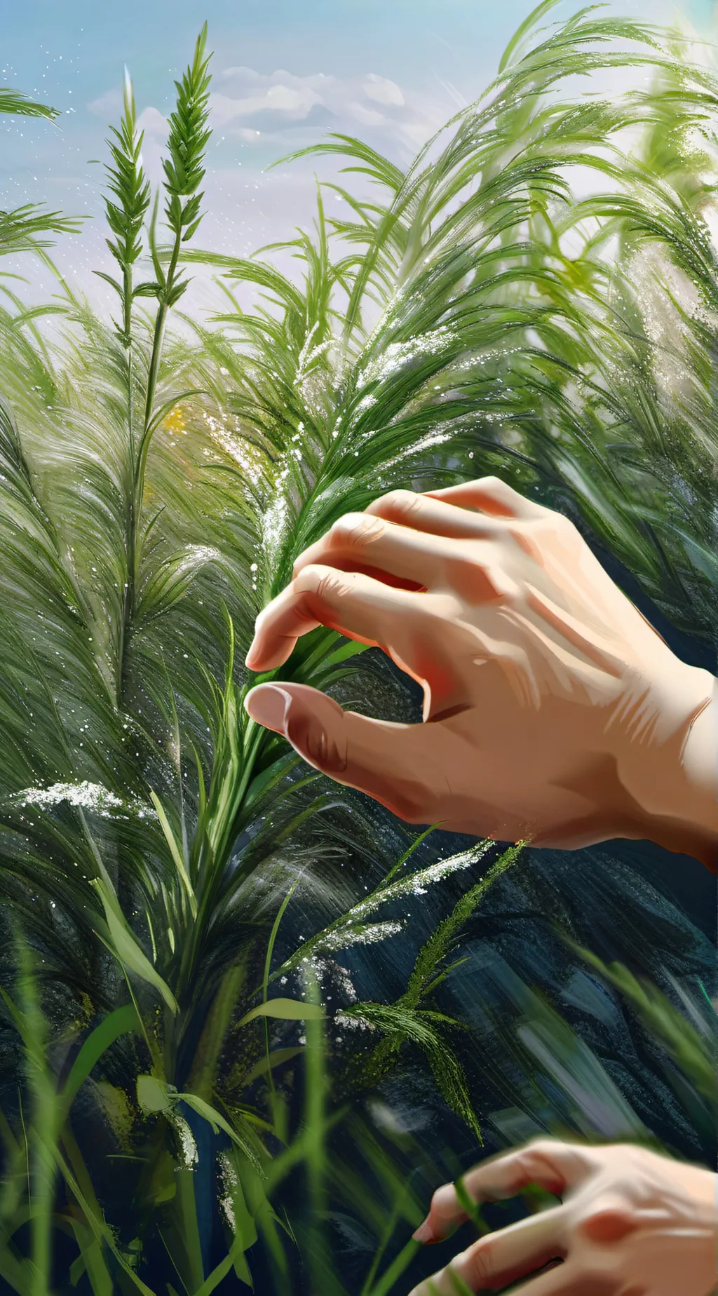 ai character: XD touch grass background