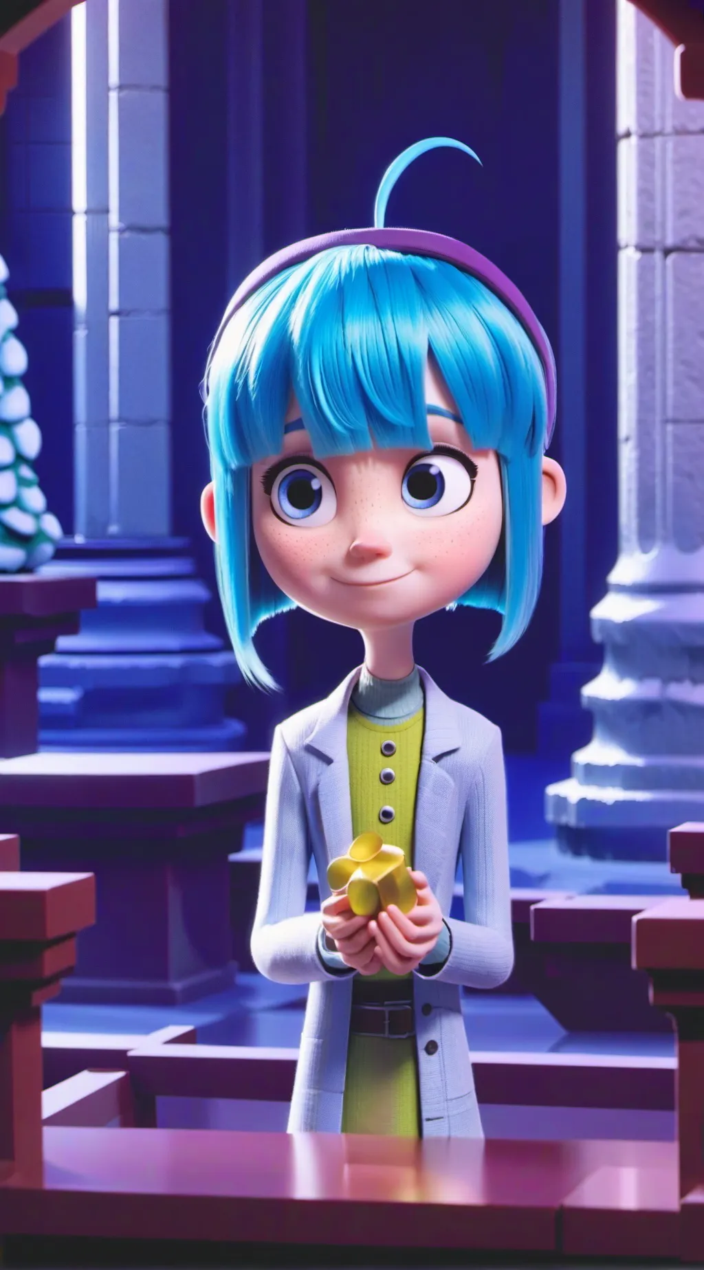 ai character: joy is sad background