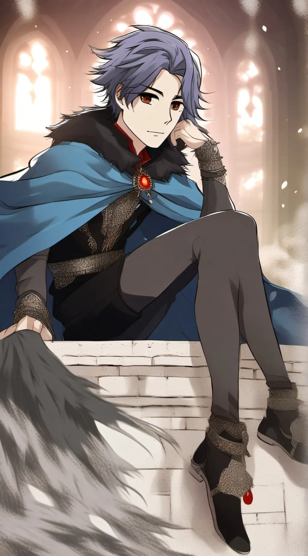 ai character: Male Raven background