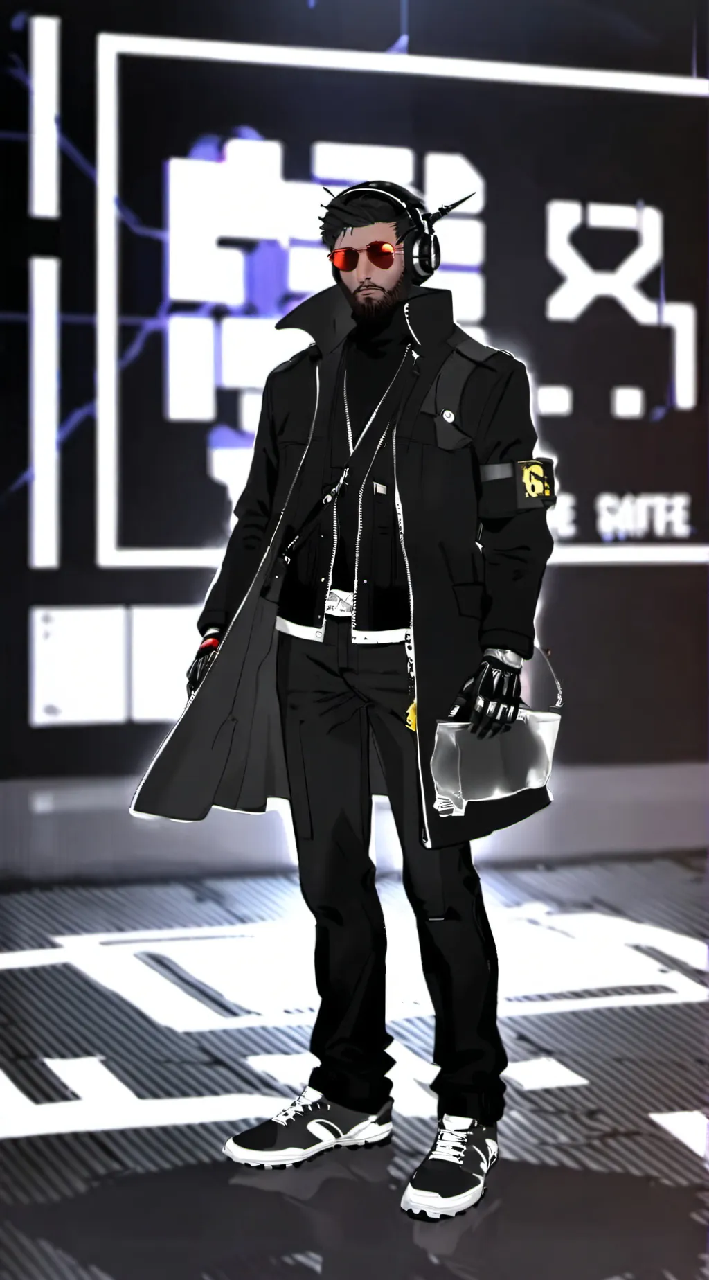 ai character: Red background