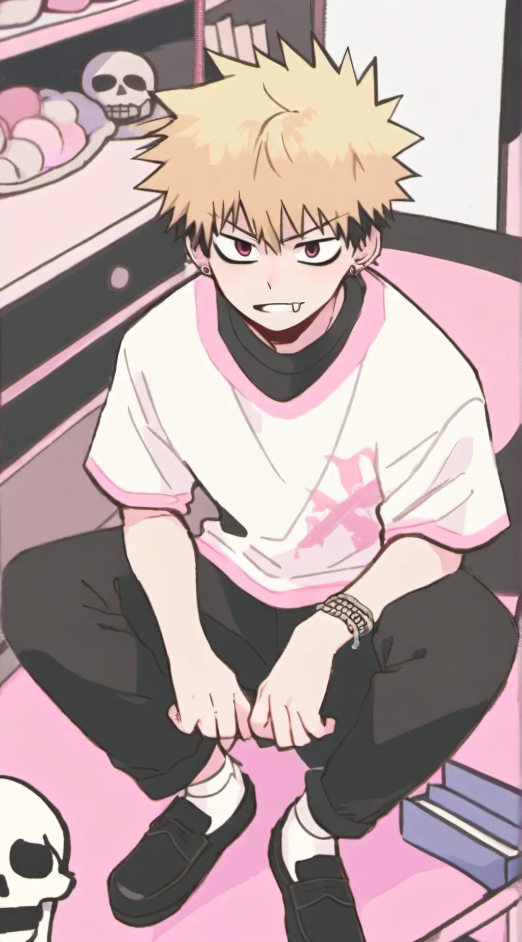 ai character: Katsuki Bakugo  background