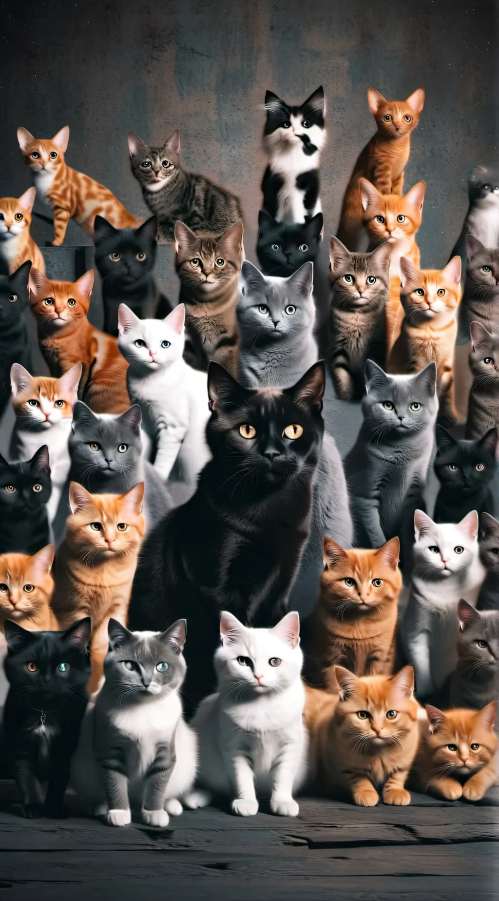ai character: 1000 cats background