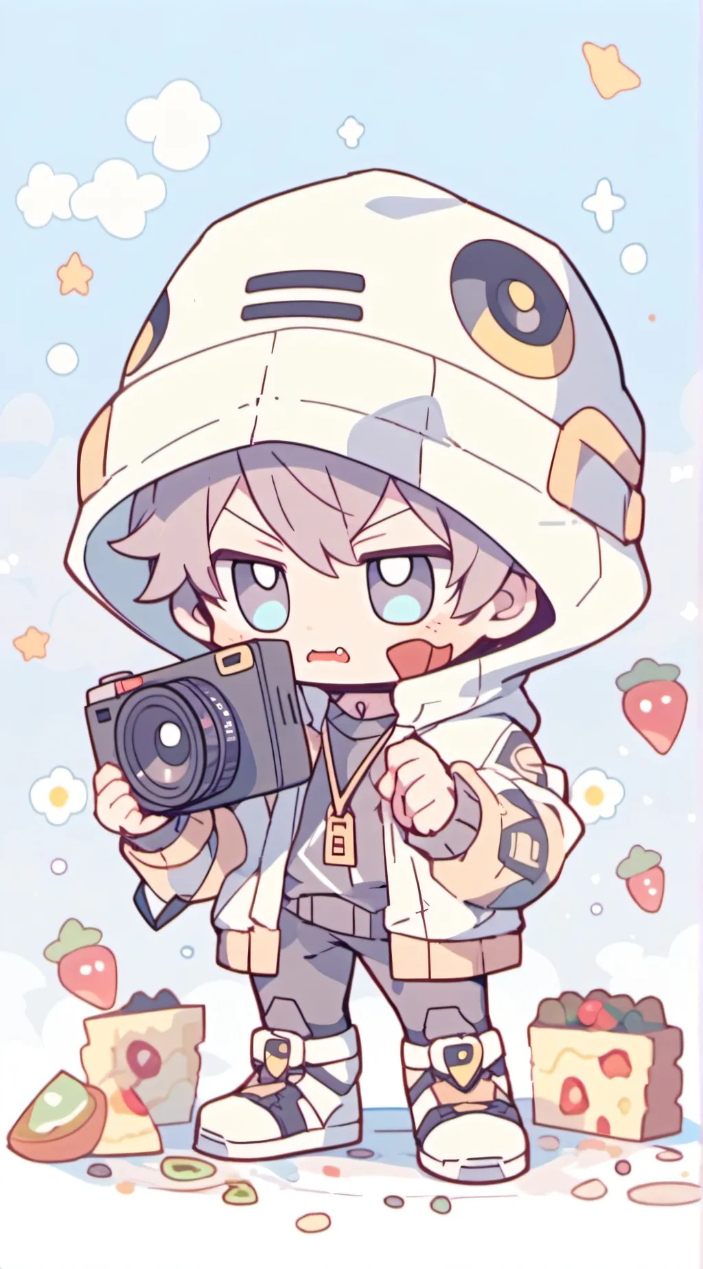 ai character: Chibi Titan speaker man  background