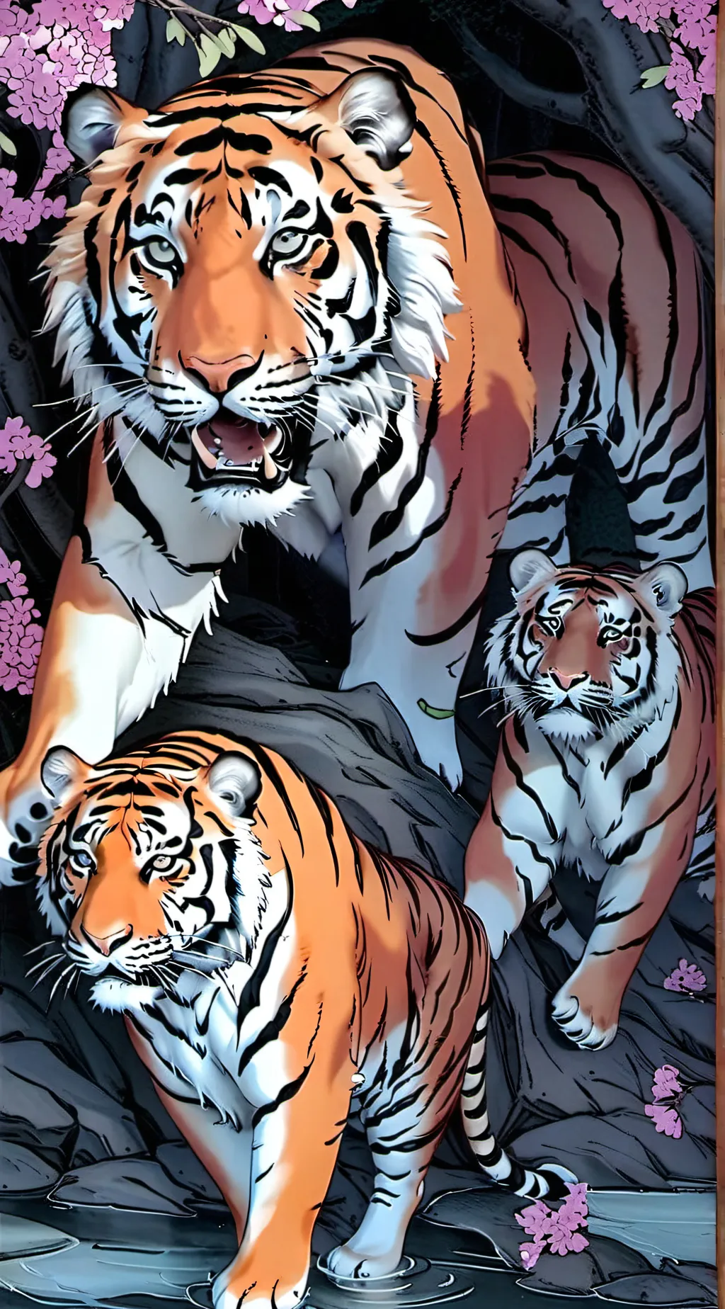 ai character: Tiger Enclosure background