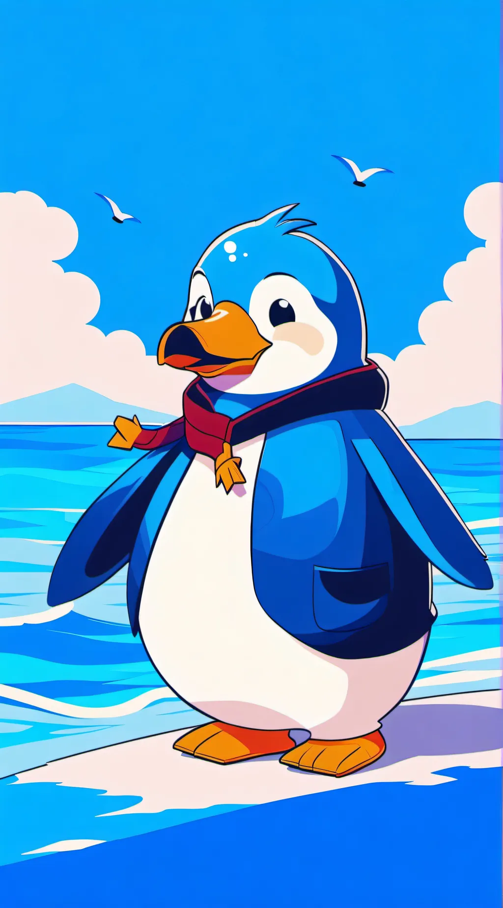 ai character: club penguins background