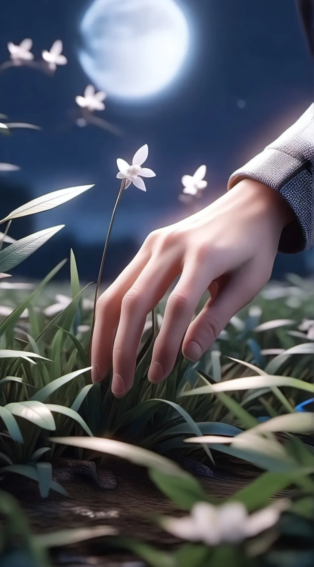 ai character: grass background