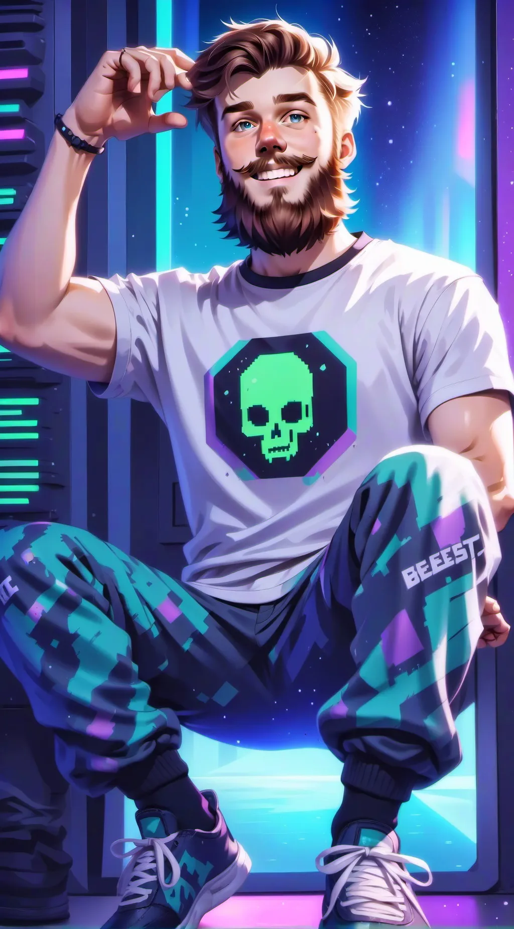 ai character: Mr beast background